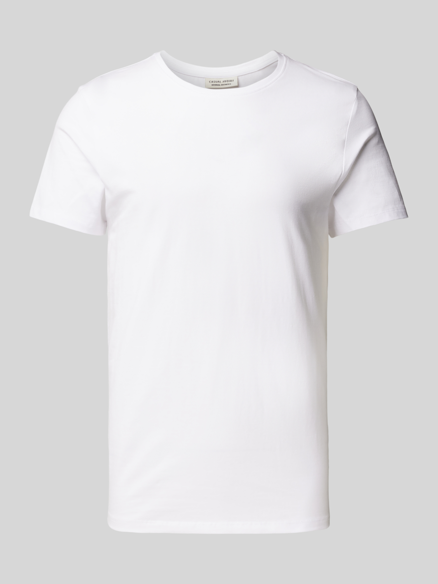 Casual Friday Herren T-Shirt - Baumwolle Elasthan Mix - Weiß - XXL