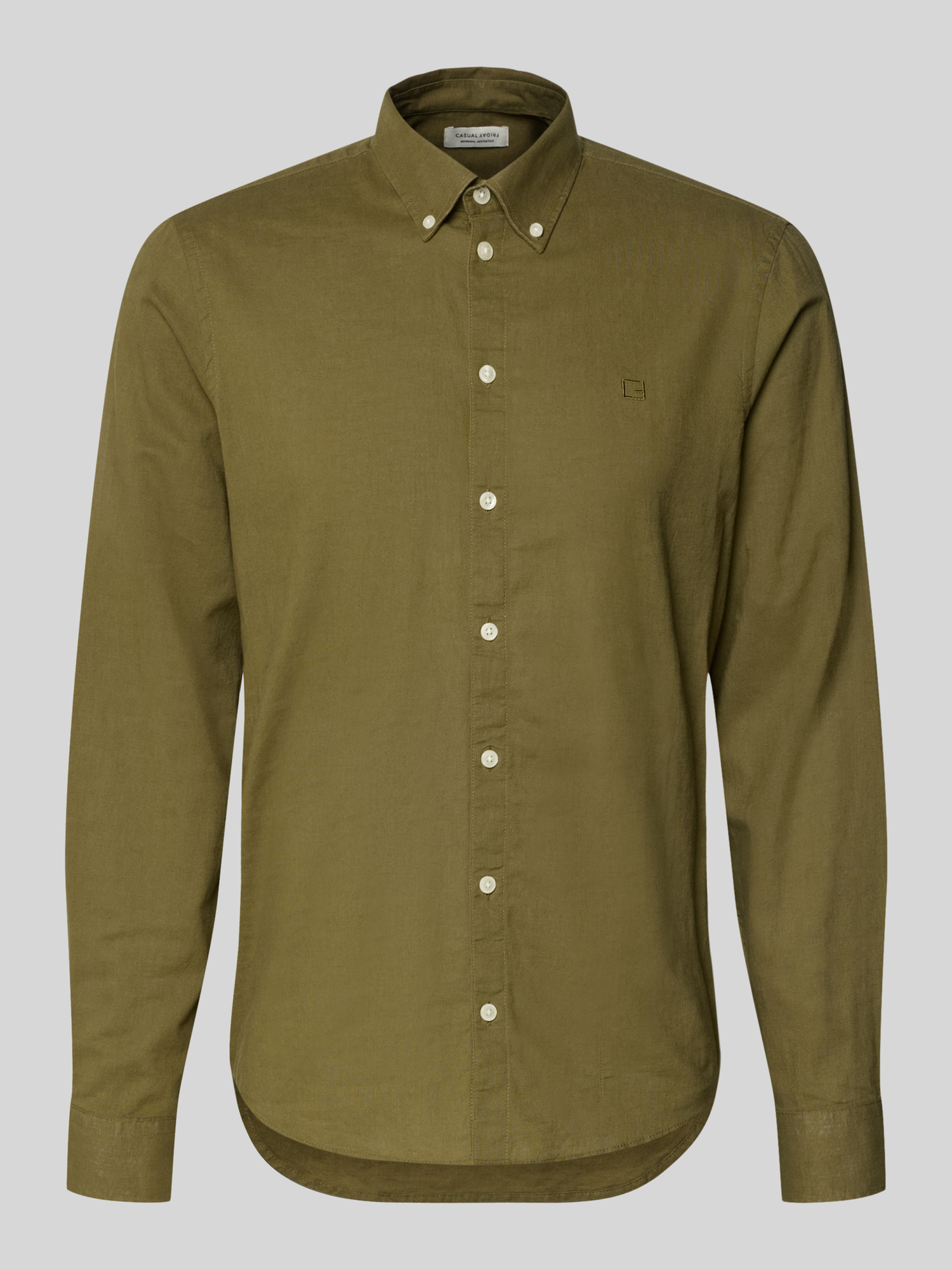 casual friday - Hemd - Herren - Oliv - Seide-Baumwolle - XXL