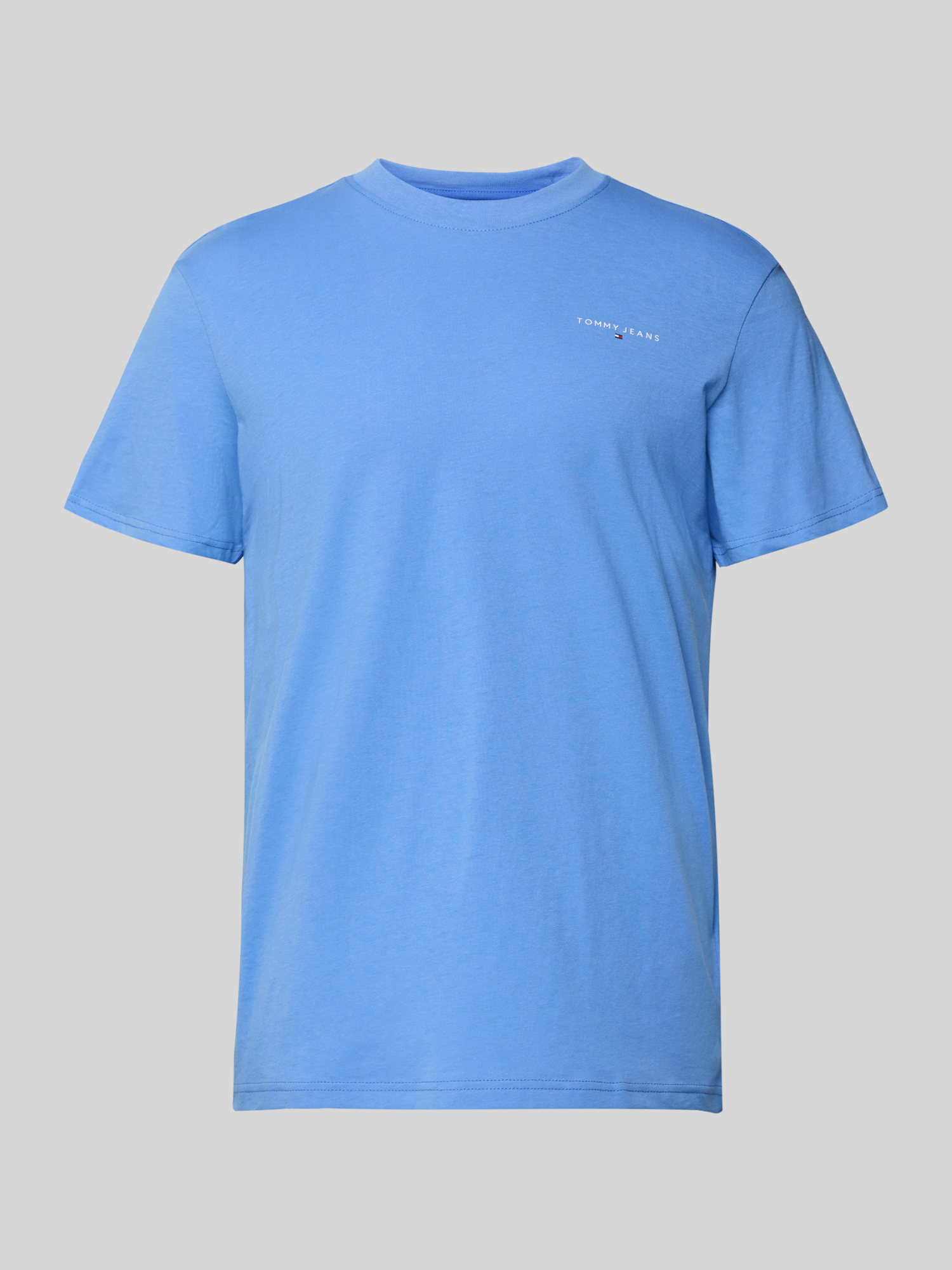 Tommy Jeans - Herren T-Shirt - Slim Fit - S - Hellblau - Baumwolle