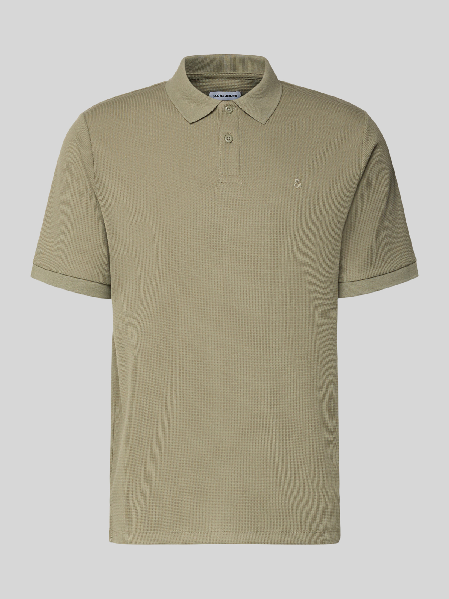 Jack & Jones Herren Grün – Polohemd In Khaki Mit Waffelstruktur - Bild 3
