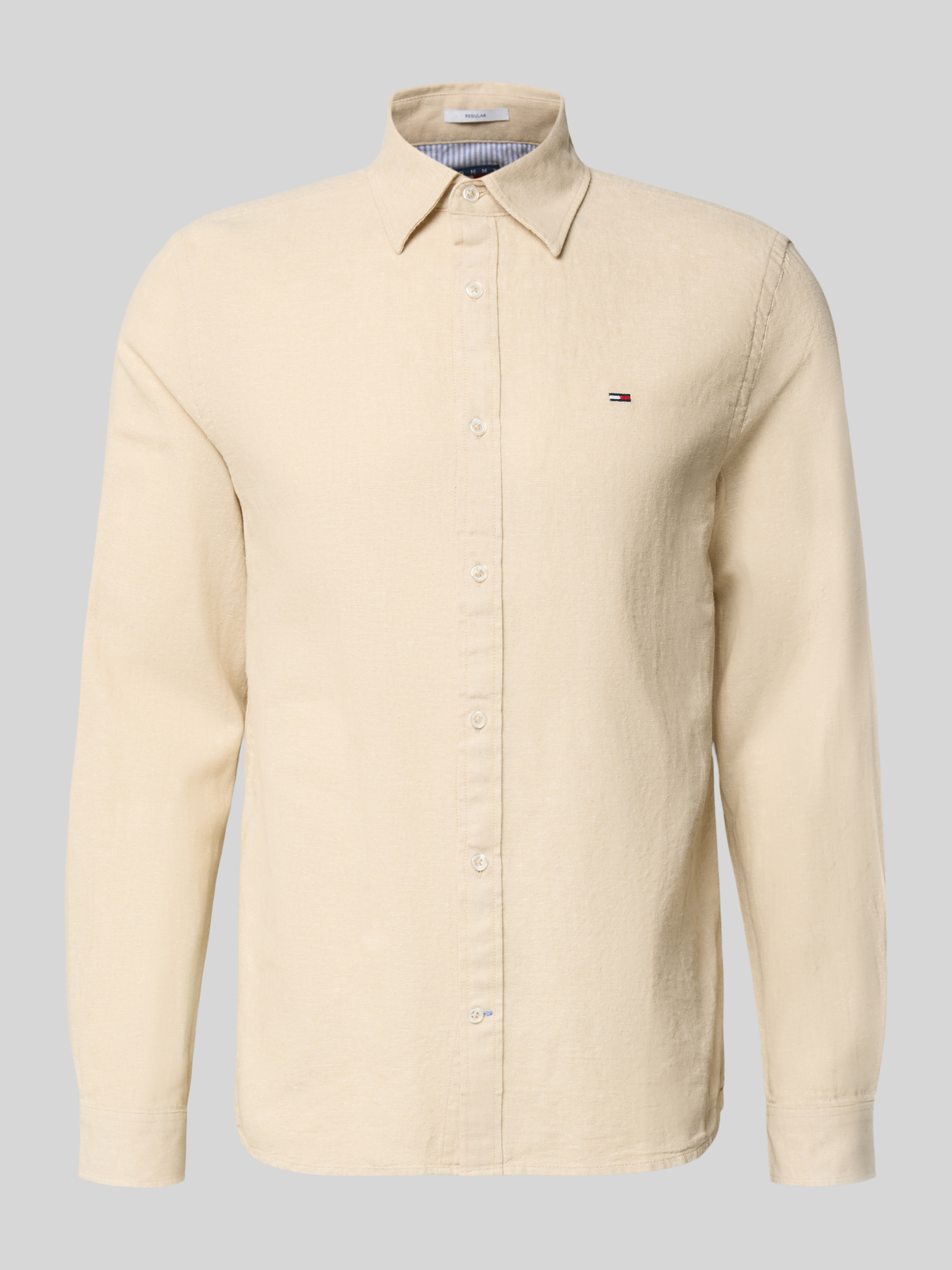 Tommy Jeans Hemd Herren Leinen-Baumwoll-Mix Beige Gr. M