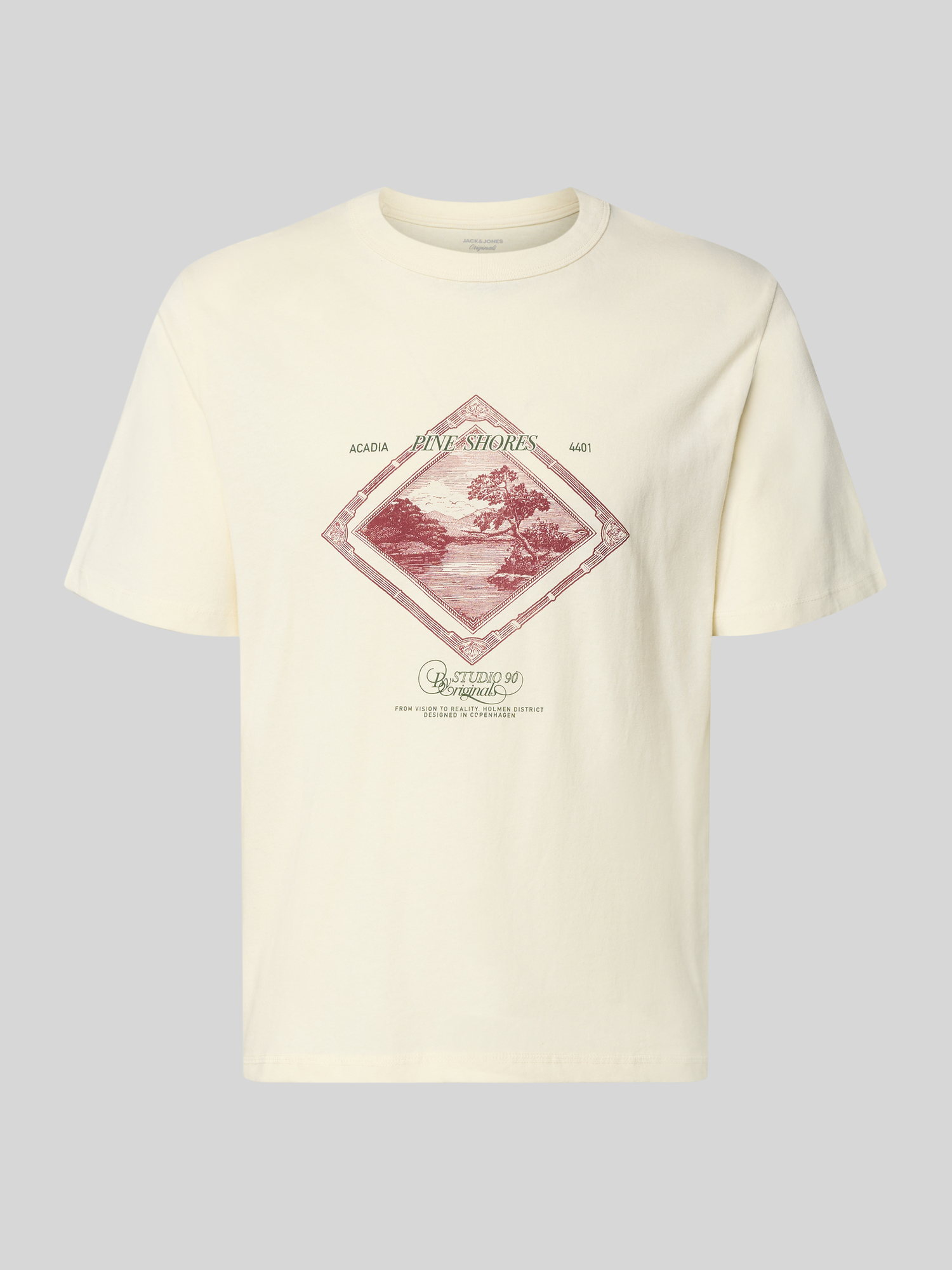 Jack & Jones Herren T-Shirt Baumwolle Größe S Offwhite