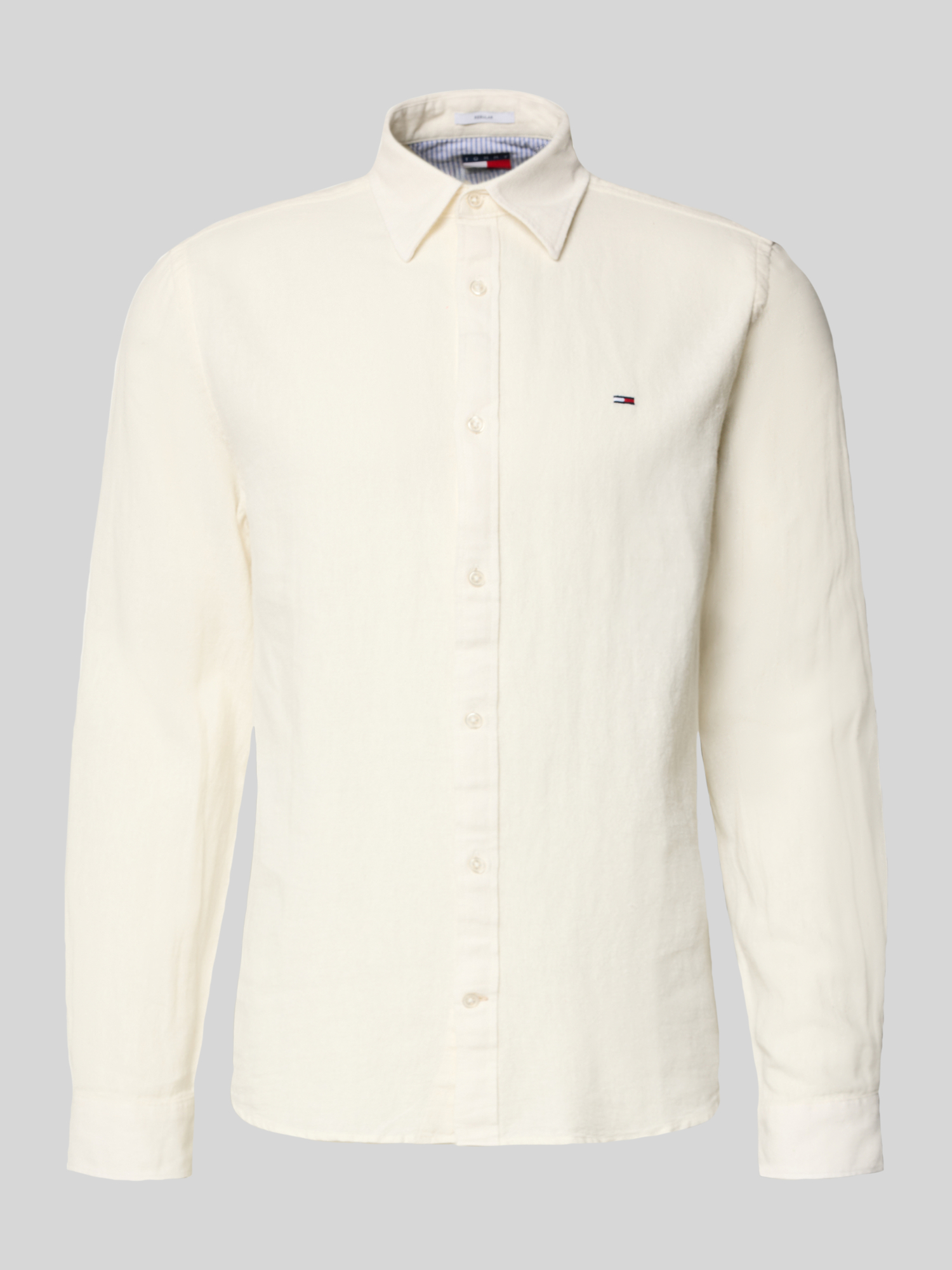 Tommy Jeans - Herren - Freizeithemd - Leinen-Baumwoll-Mix - Offwhite - XL