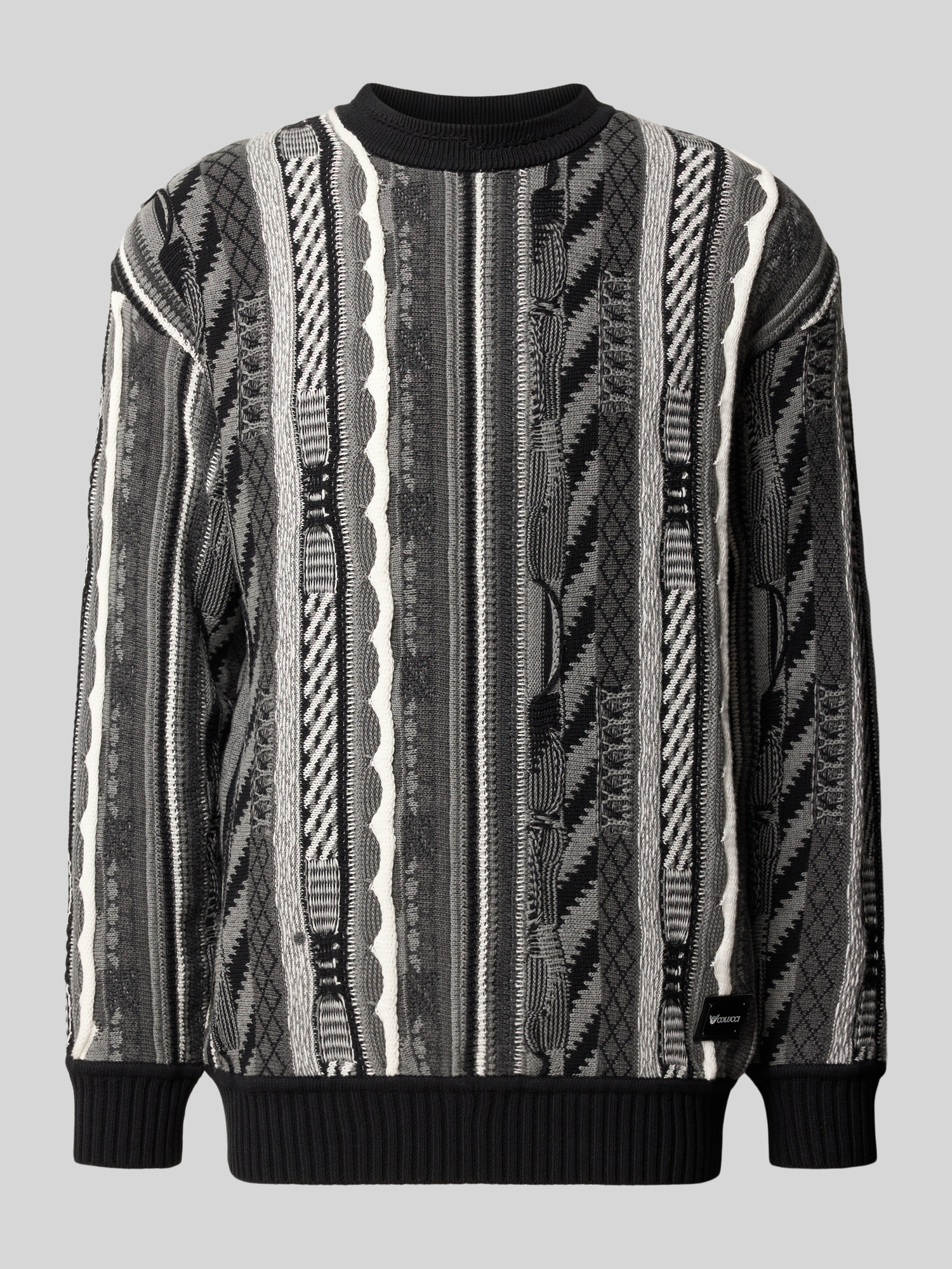 COLUCCI Herren Pullover mit Rundhalsausschnitt aus 100% Baumwolle in Schwarz, Größe XL