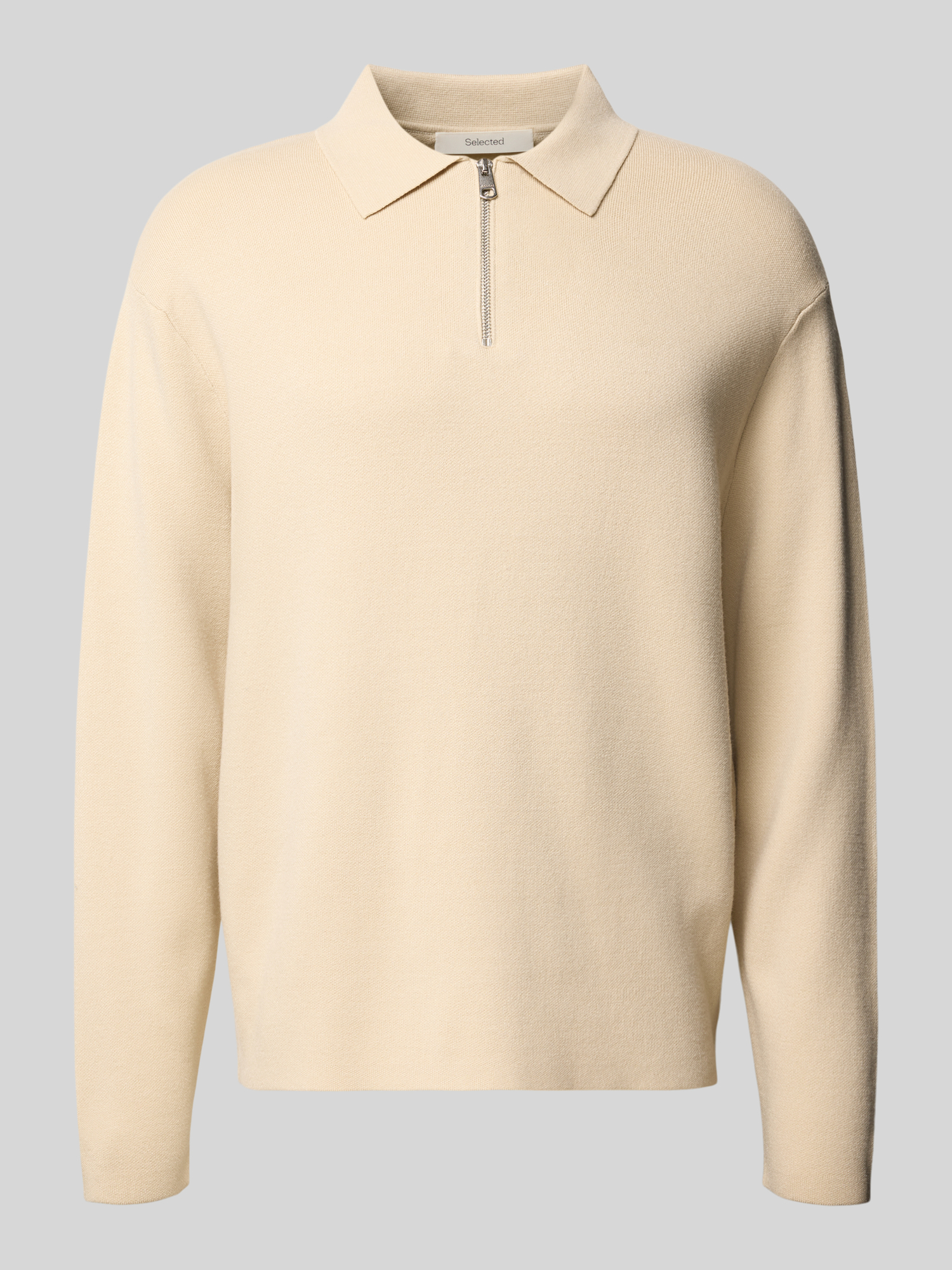 Selected Herren Pullover mit Polokragen in Beige, Größe L aus Viskose - Bild 5