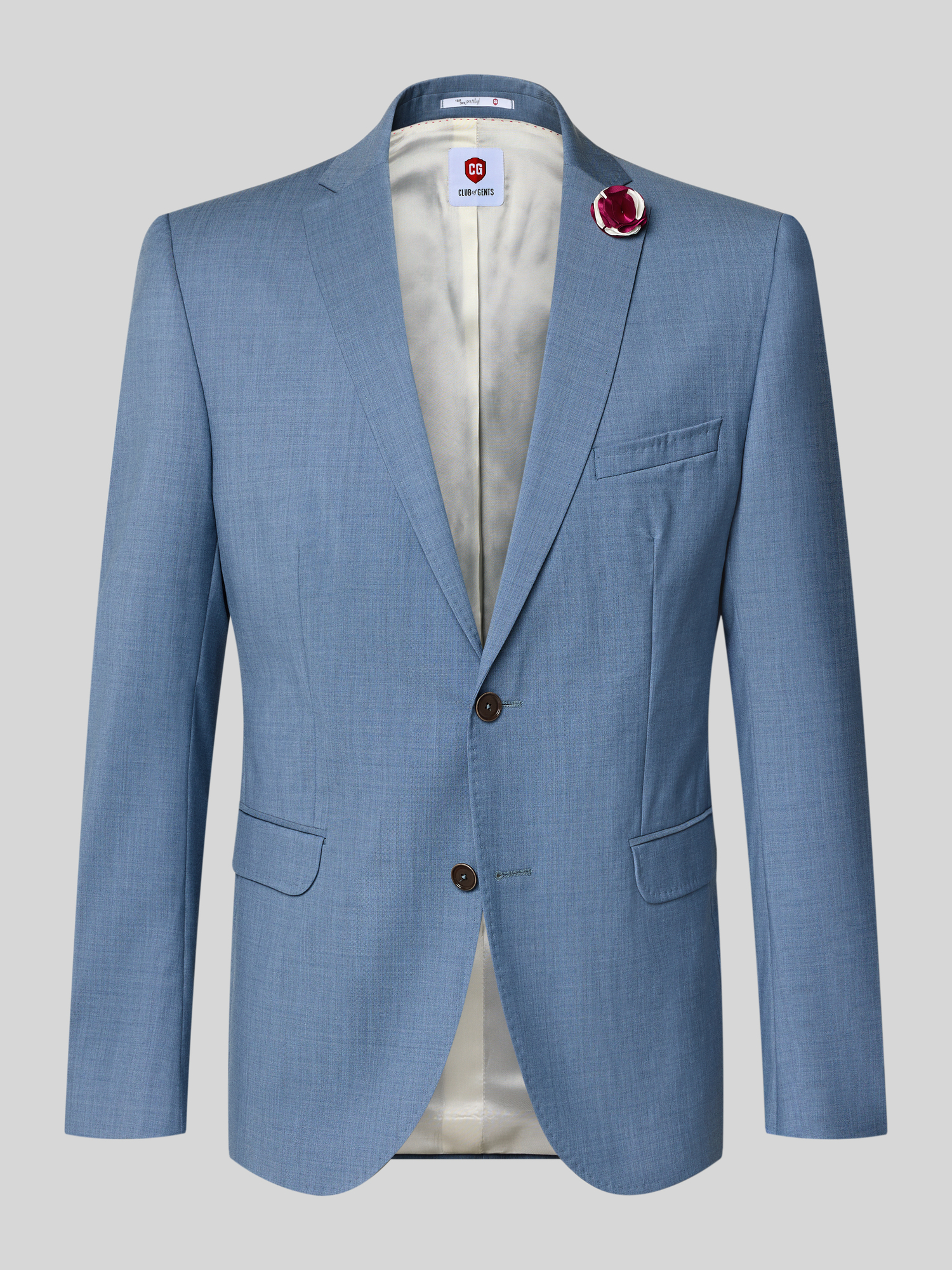CG - Club of Gents Herren Sakko Slim Fit Schurwolle Hellblau Gr. 56