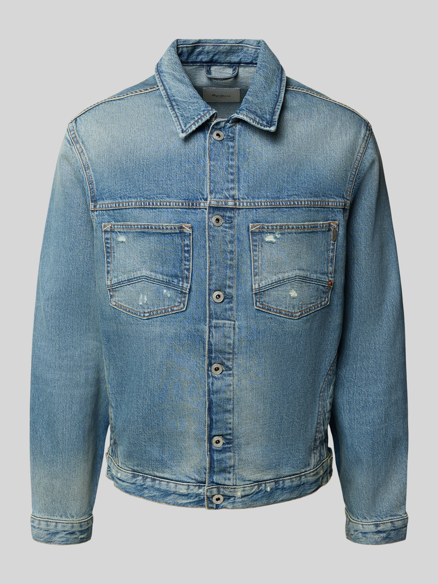 Pepe Jeans - Herren Jeansjacke - Used Look - Blau - S