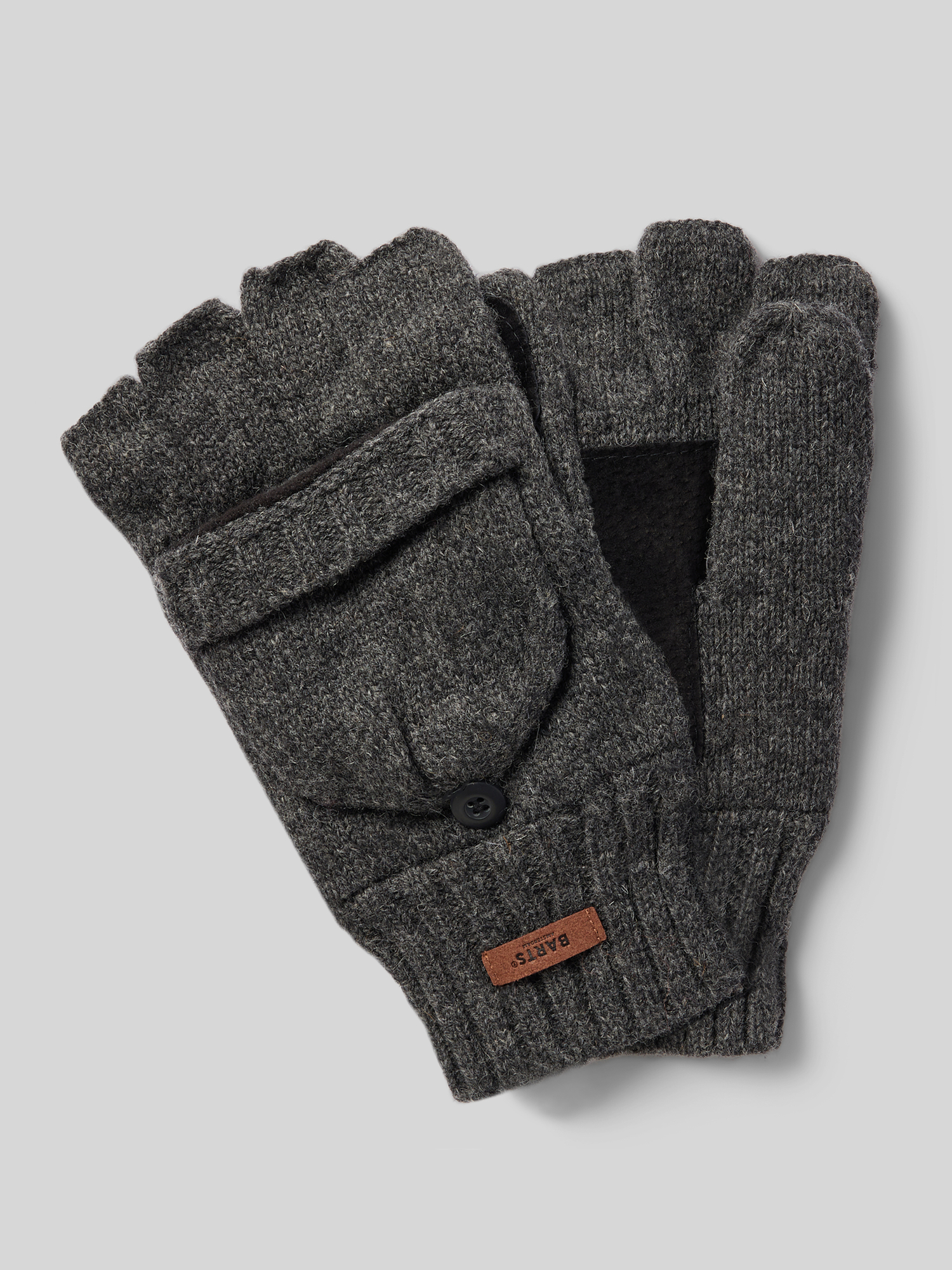 Barts Herren Handschuhe M/L Anthrazit Lammwolle