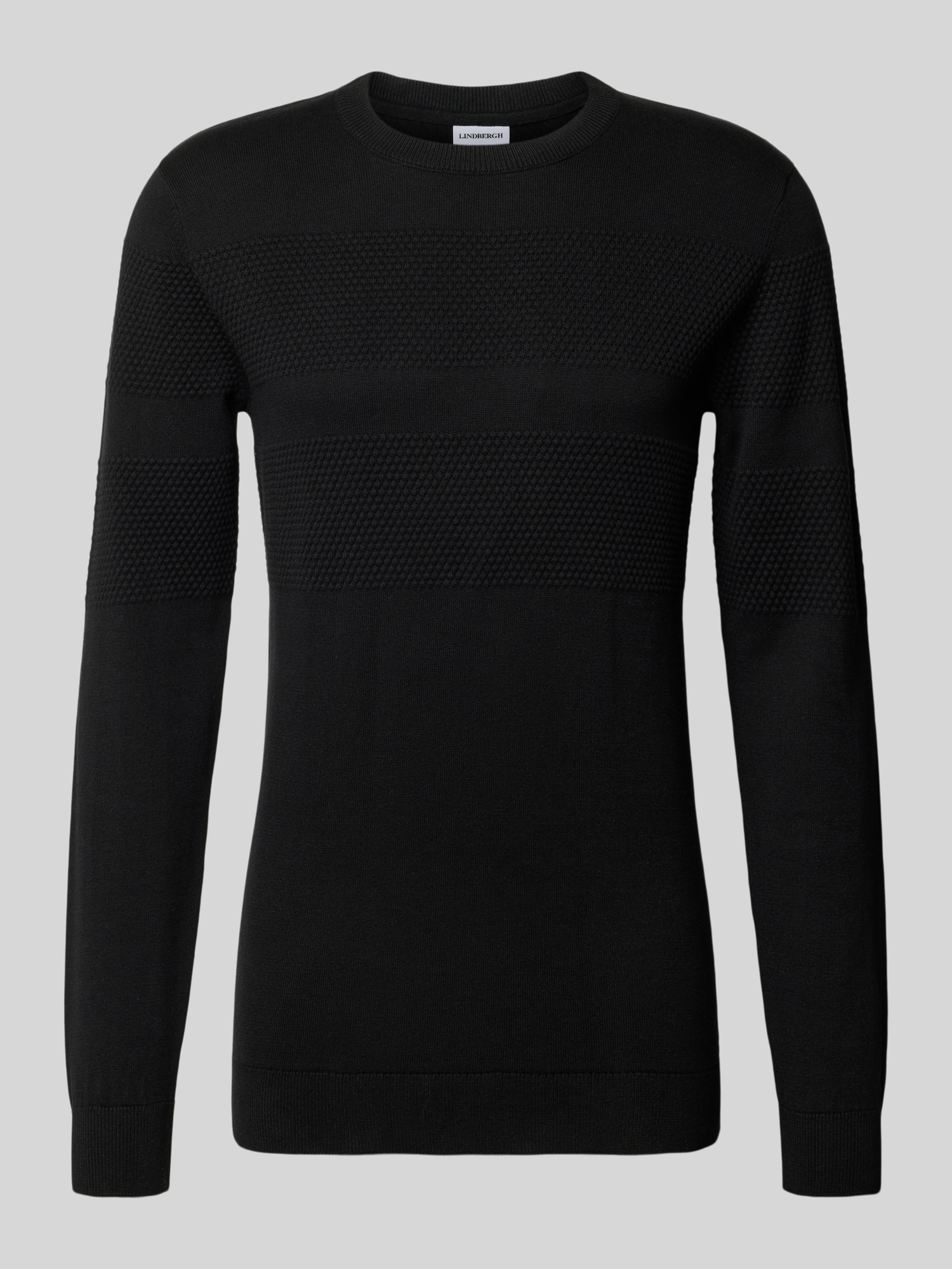 Lindbergh Herren Pullover - Baumwolle - Schwarz - XXL