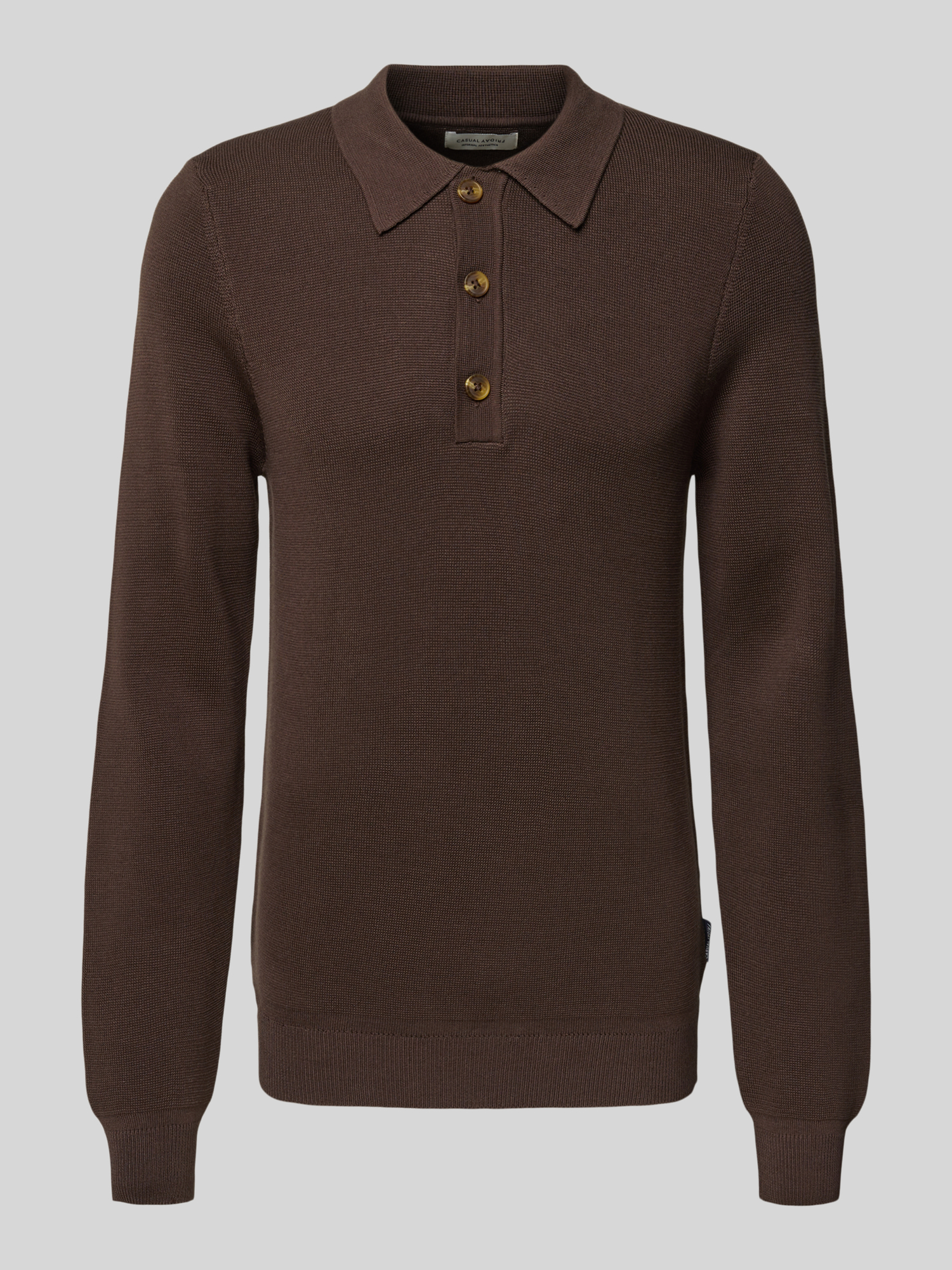 Casual Friday Herren Polokragen Pullover Viskose Schoko XXL