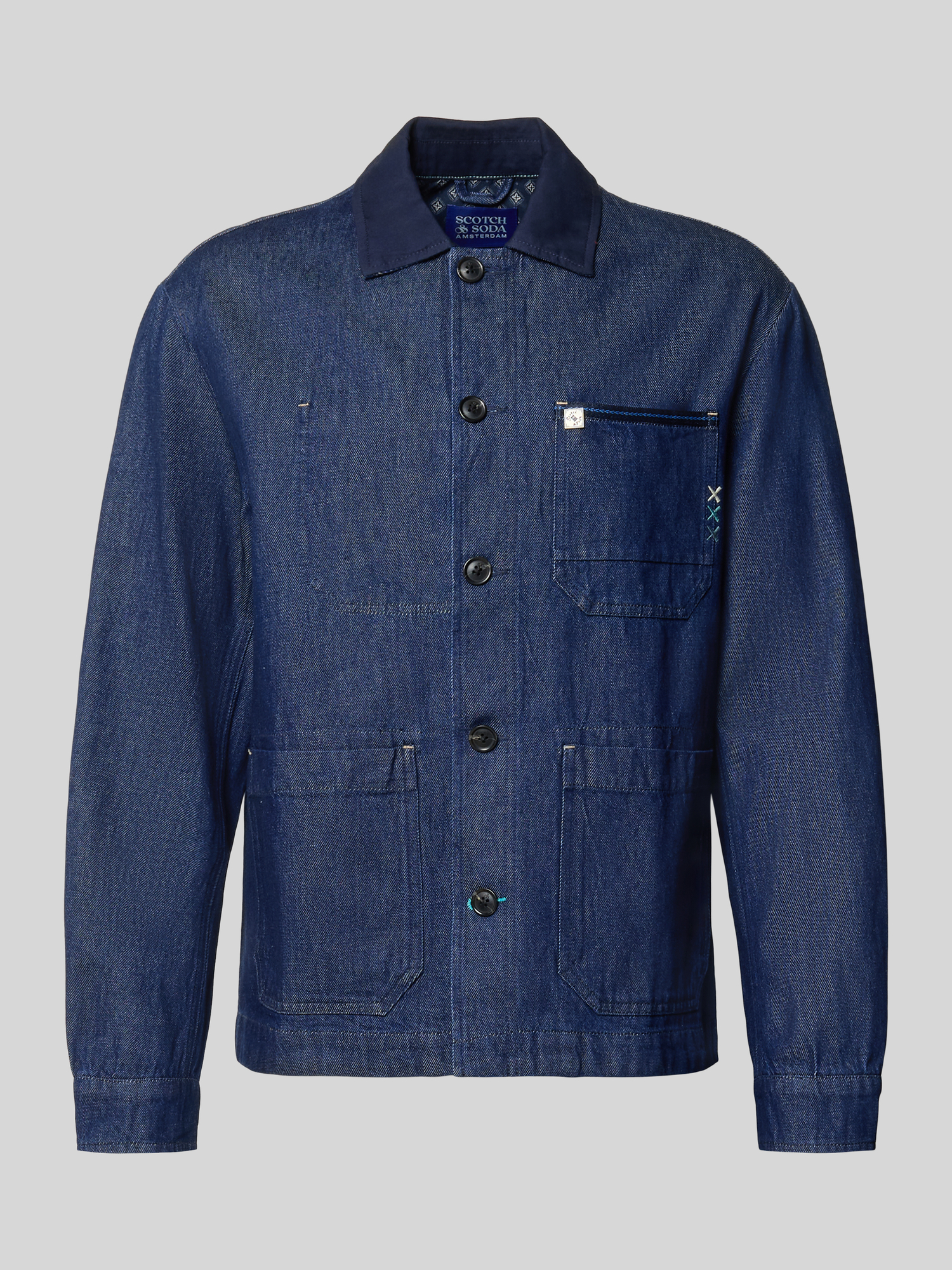 Scotch & Soda Herren Jeansblau Freizeithemden, Blau, Gr. L