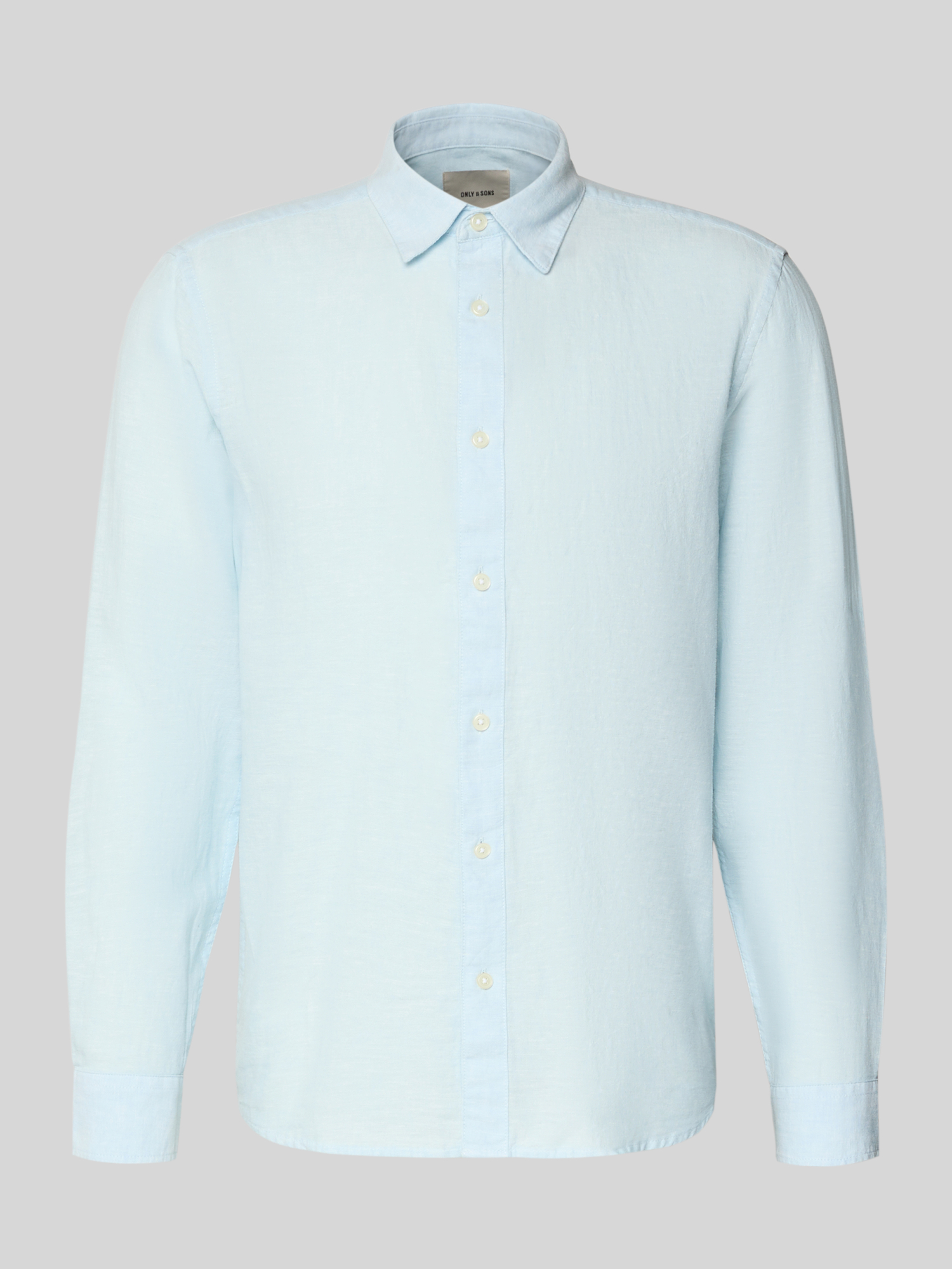 Only & Sons Herren Freizeithemd Slim Fit Leinen-Baumwoll-Mix Blau XXL