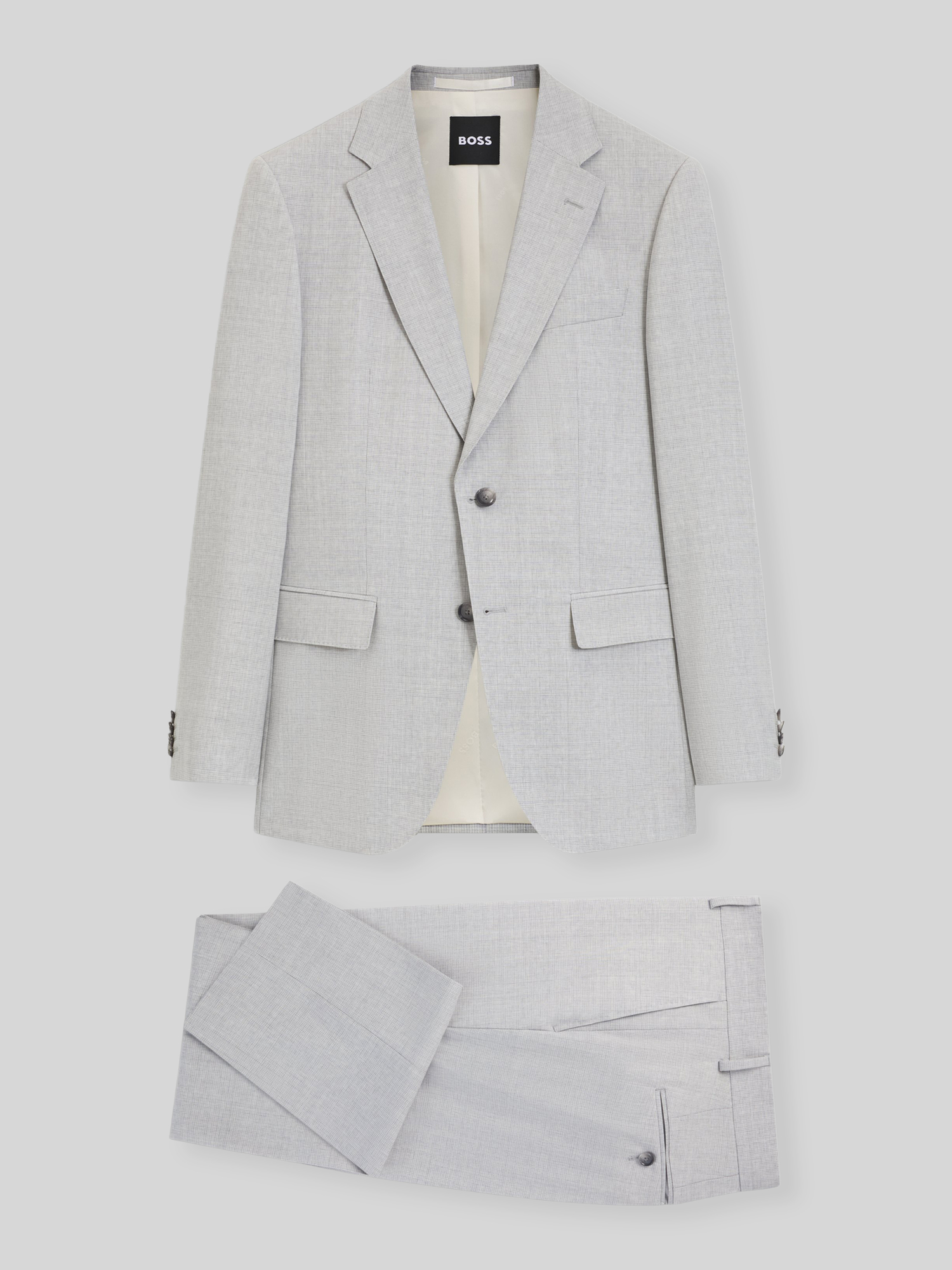BOSS - Herren - Slim Fit Anzug - Schurwolle - Hellgrau - Gr. 52