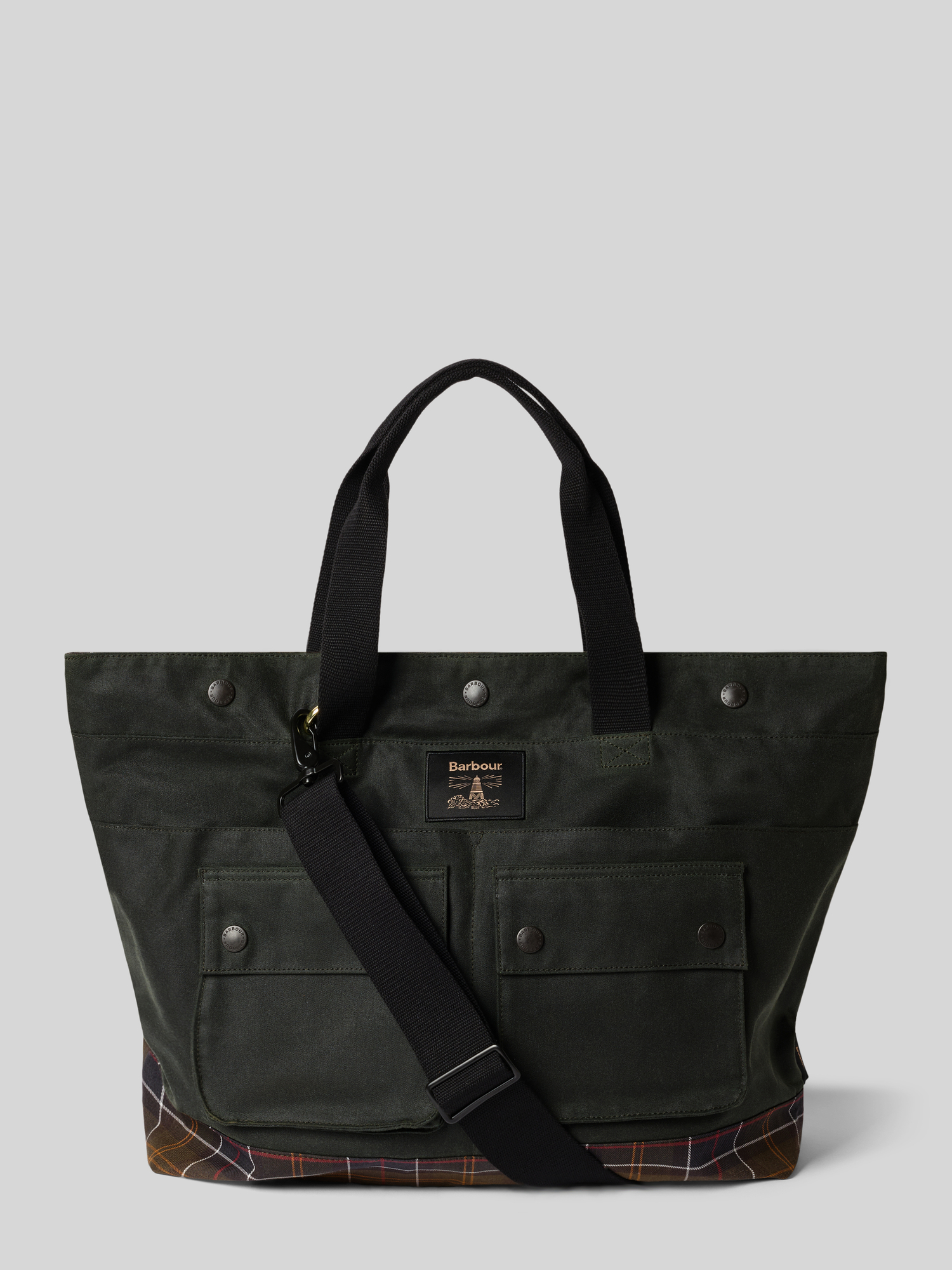 Barbour - Field Waxed Tote Bag - Bags - Unisex - Grün - One Size - Bild 4