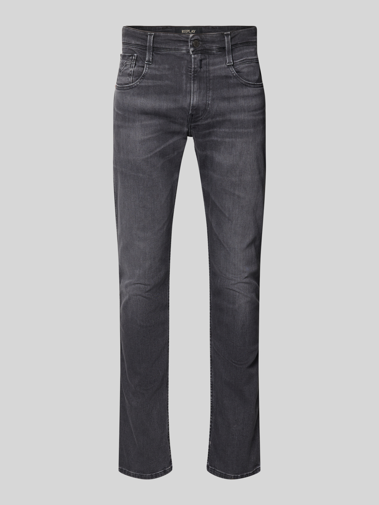 Replay Herren Slim Fit Jeans 5-Pocket Dunkelgrau 38/32