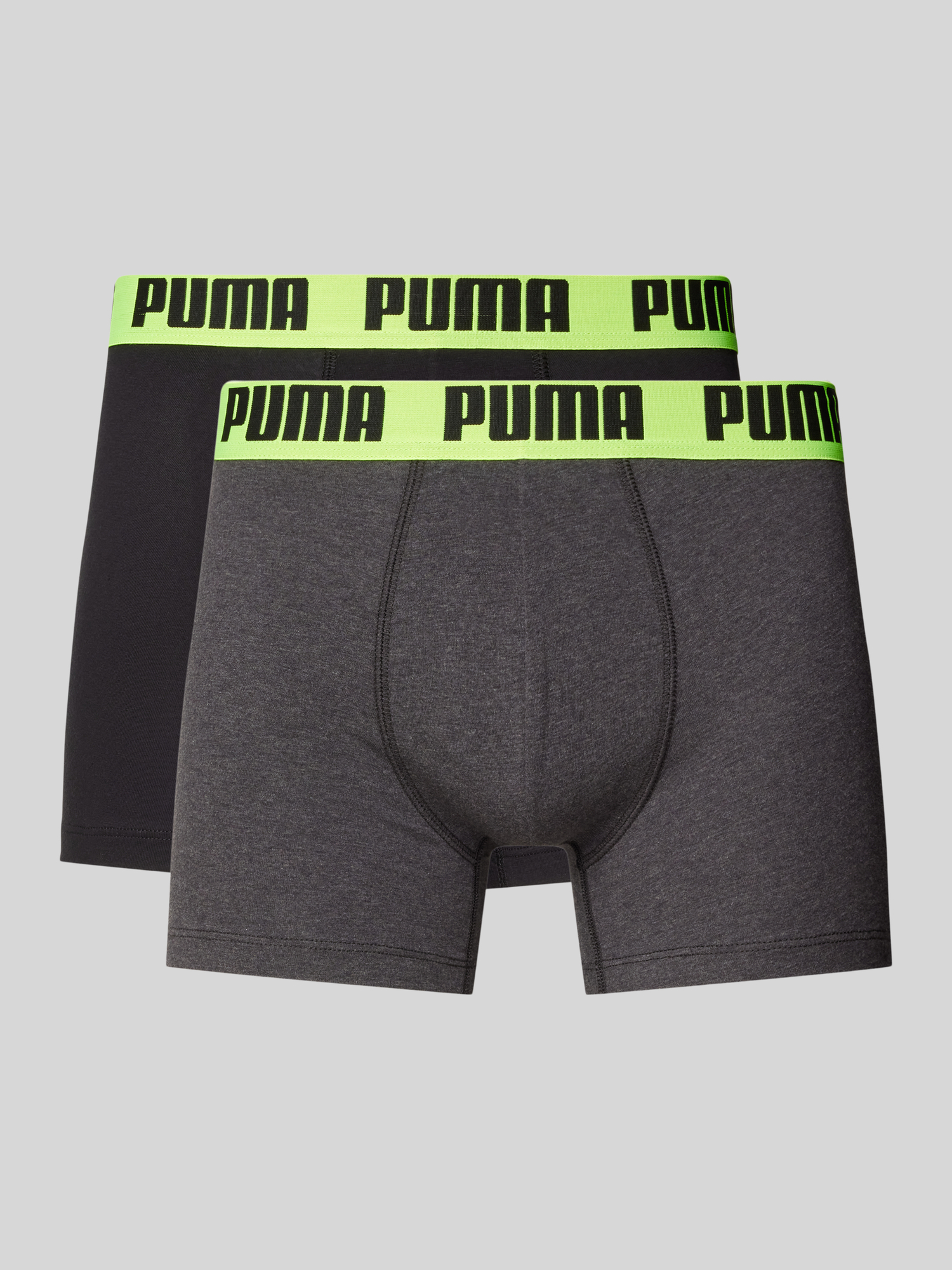 Puma Herren Schwarz/Gelb 2P Men Everyday Basic Boxer Baumwolle Small - Bild 2