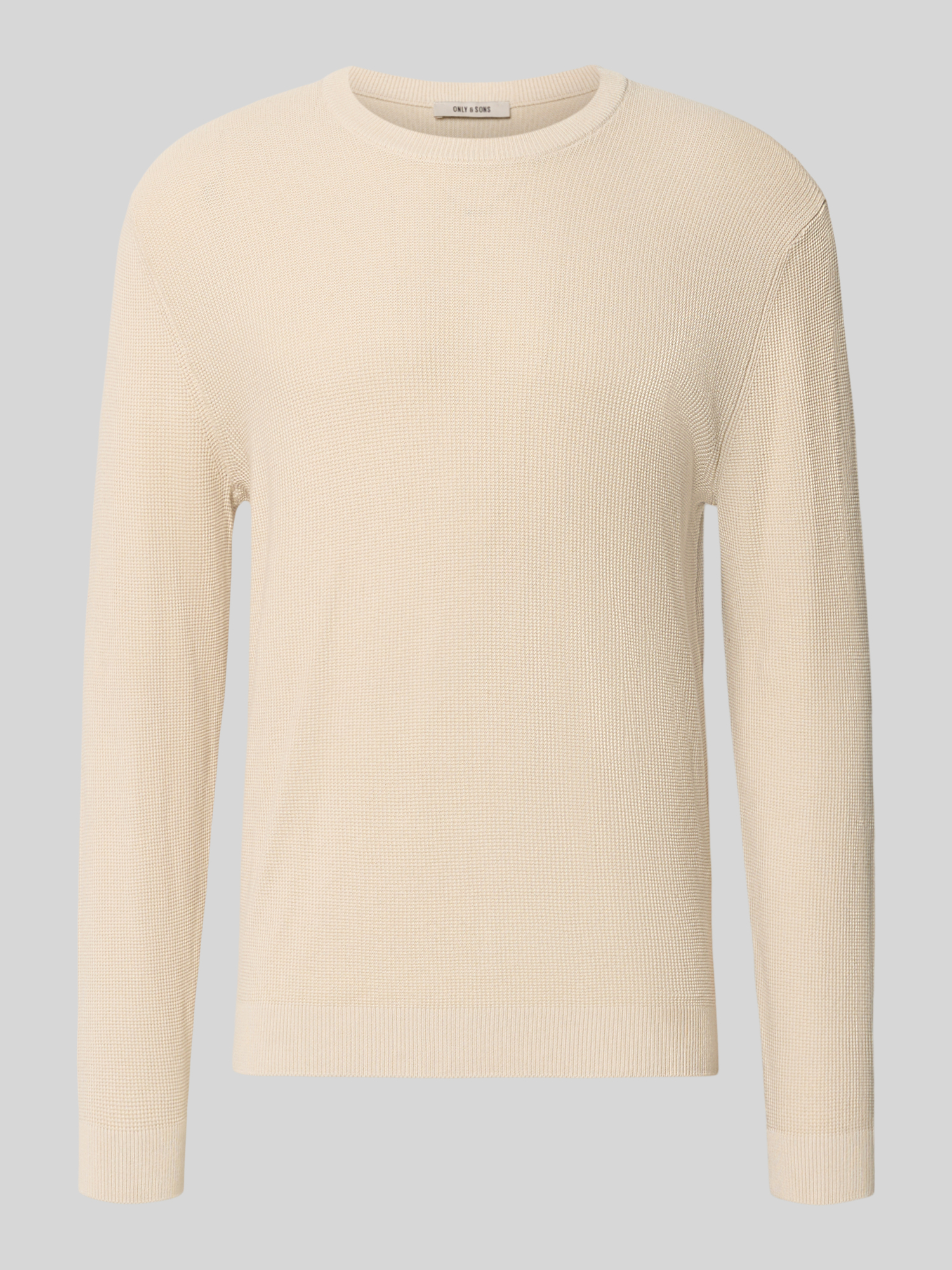 Only&Sons - Onstony Rlx 12 Ls Waffle Crew Knit Noos Silver Lining - Gr. - Xl - Bild 4