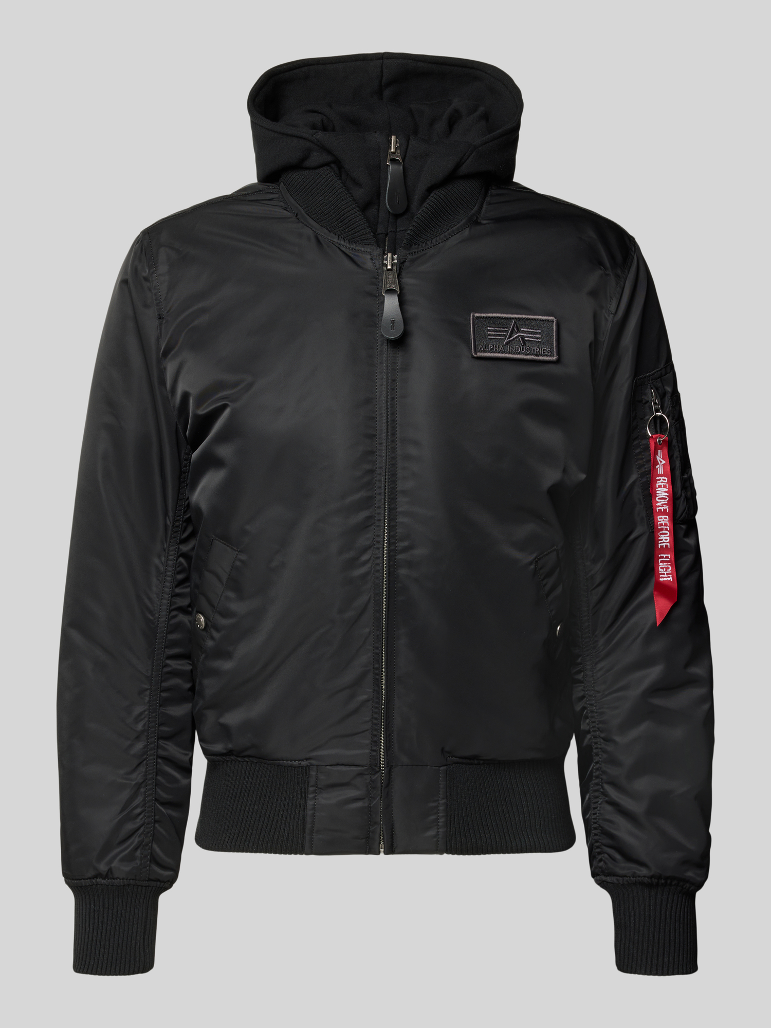 Alpha Industries Herren Schwarz Blouson Mikrofaser Unifarben - Bild 5