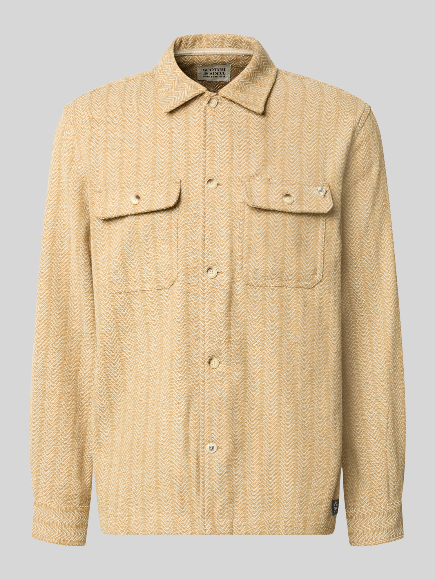 Scotch & Soda Herren Sand Hemdjacken, Beige, Gr. L