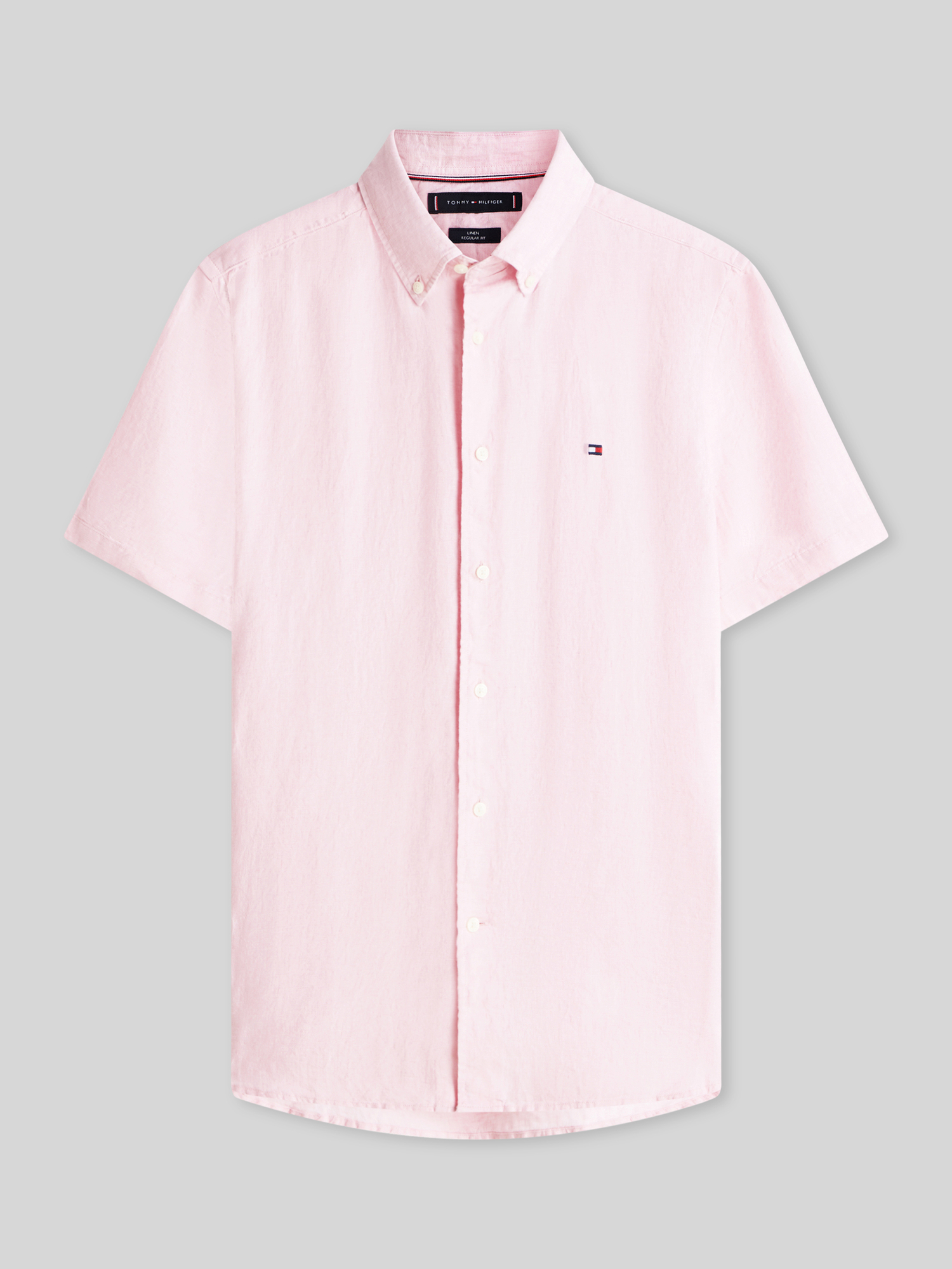 Tommy Hilfiger - Herren - Freizeithemd - XL - Rosa - Leinen