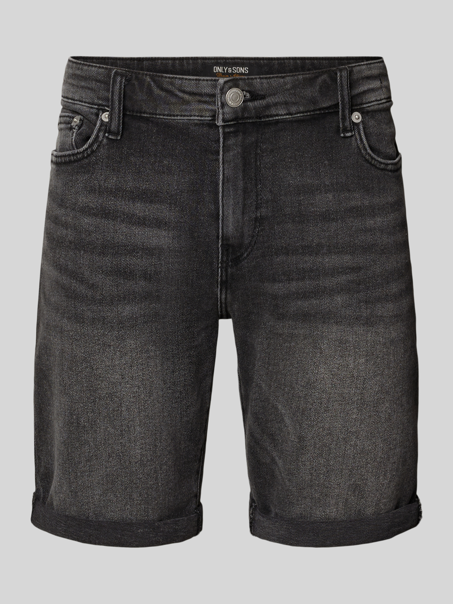 Only & Sons Herren Jeansshorts Regular Fit Gr. XL Schwarz