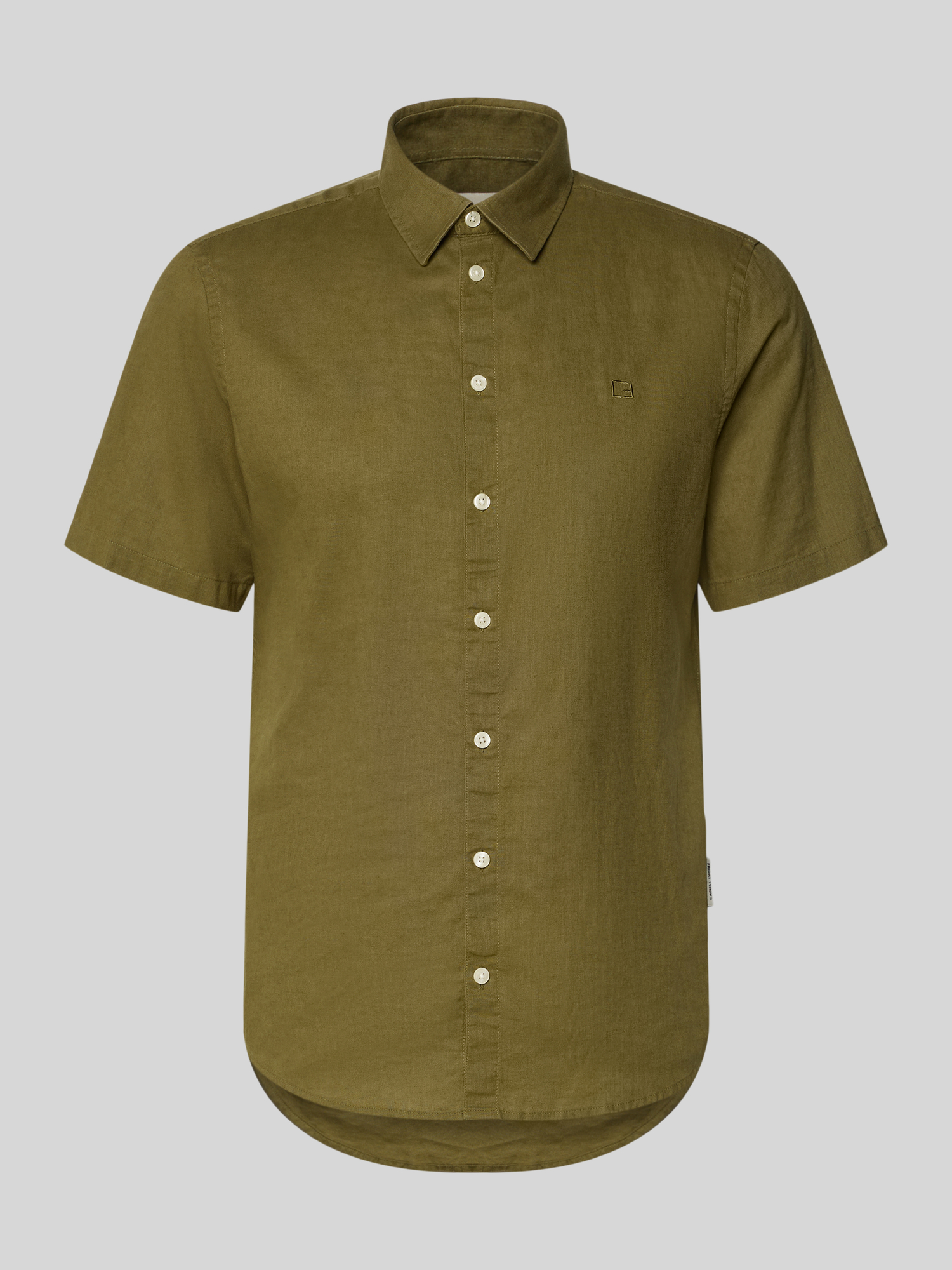 Casual Friday Herren Hemd Leinen-Baumwolle Khaki Melange XL