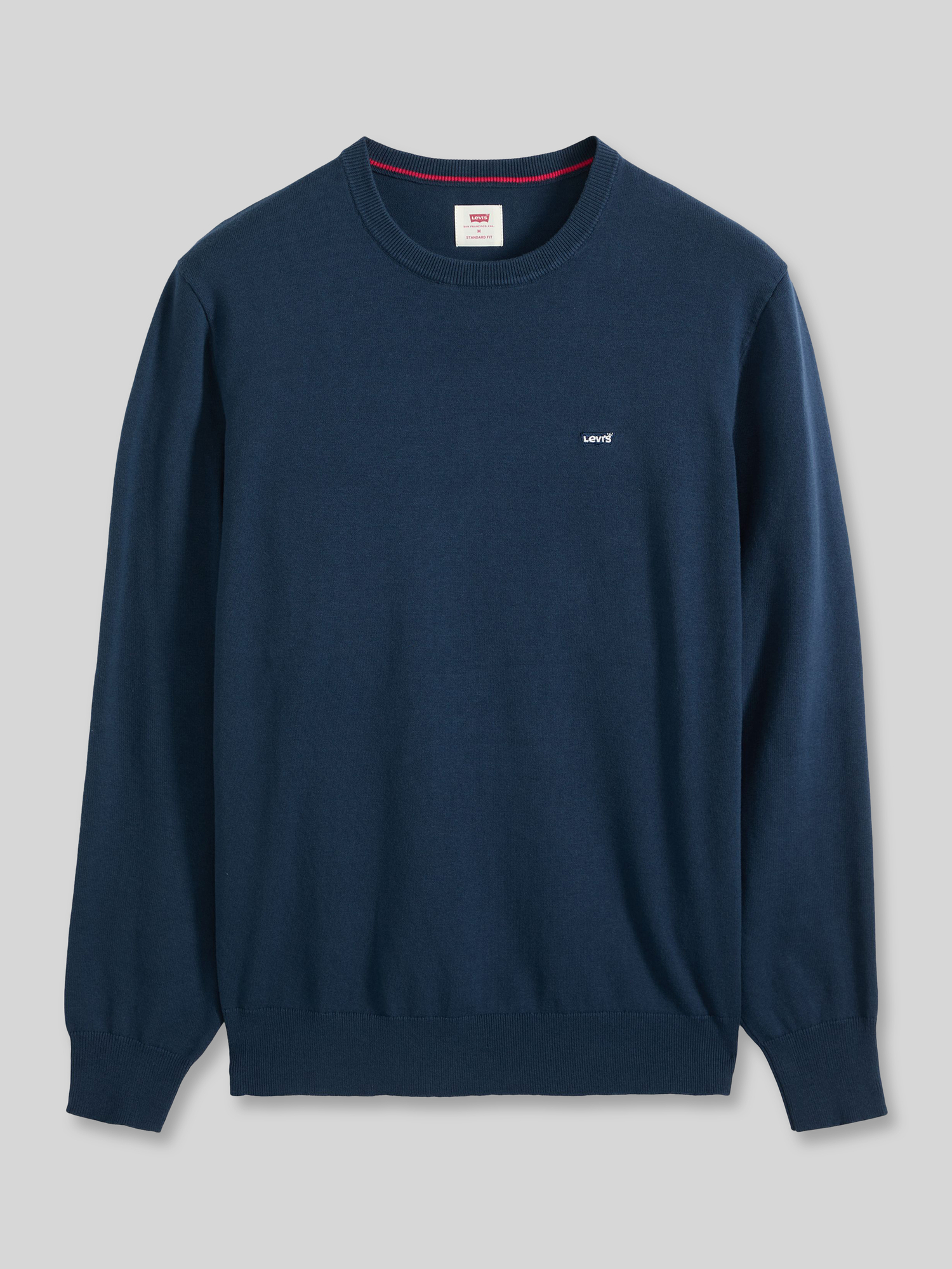 Levis Herren Blau Levi's Strickpullover - "Lightweight Housemark Sweater", Rundhals, Baumwoll-Mix, Größe M In - Bild 5