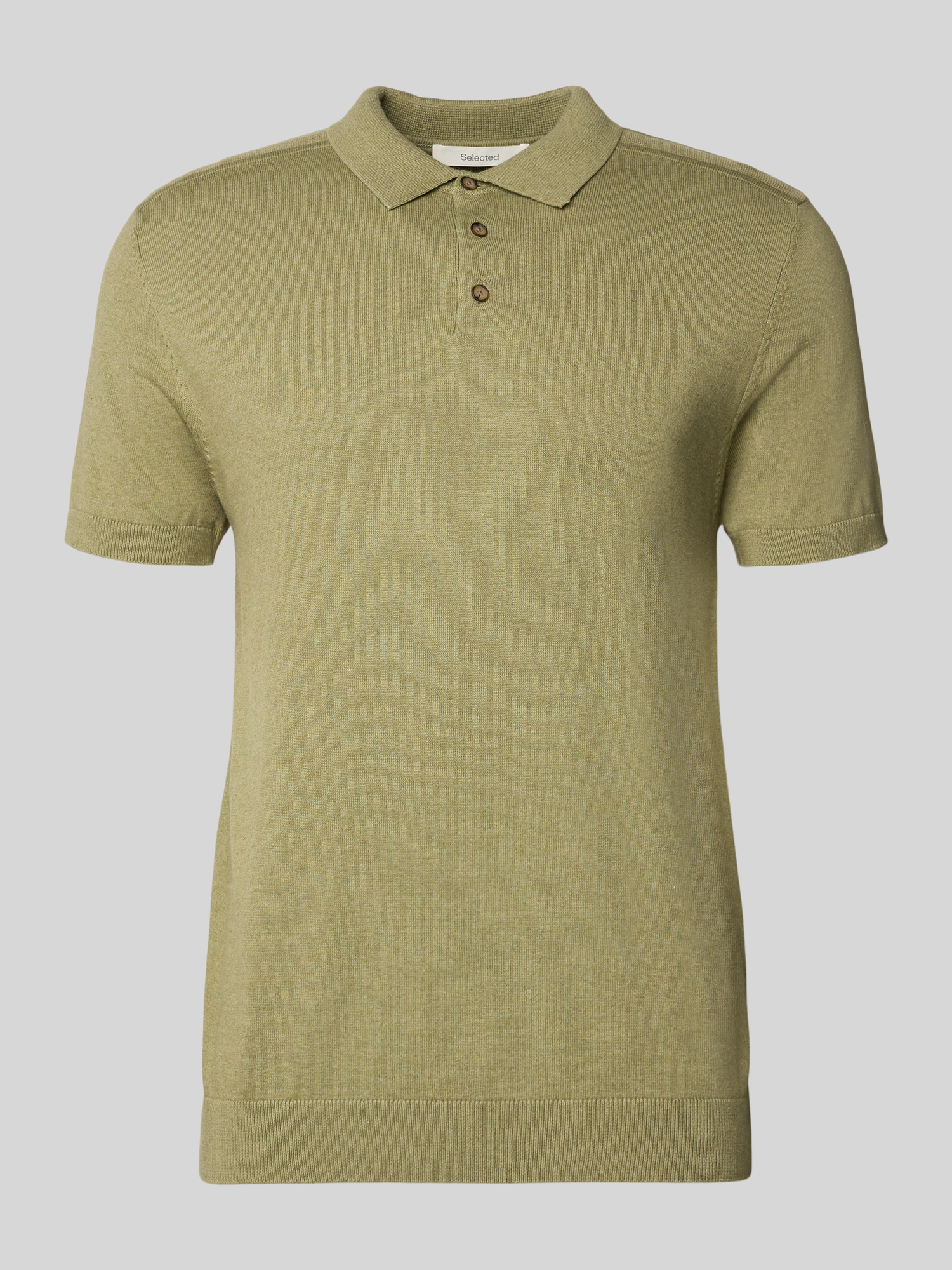 Selected Herren Grün – Gestricktes Polohemd Aus 100% Baumwolle In - Bild 2