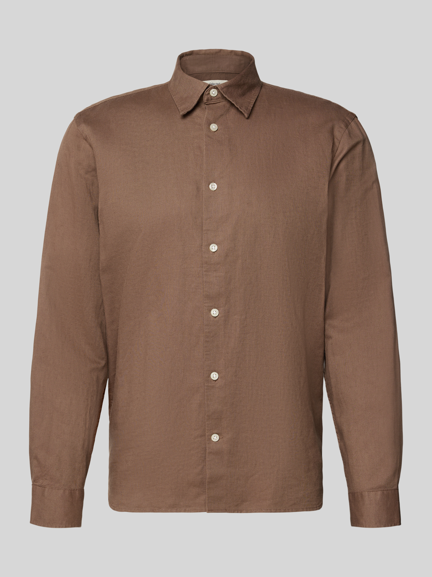 Selected Homme Herren Leinenhemd Regular Fit Gr. XL Schoko