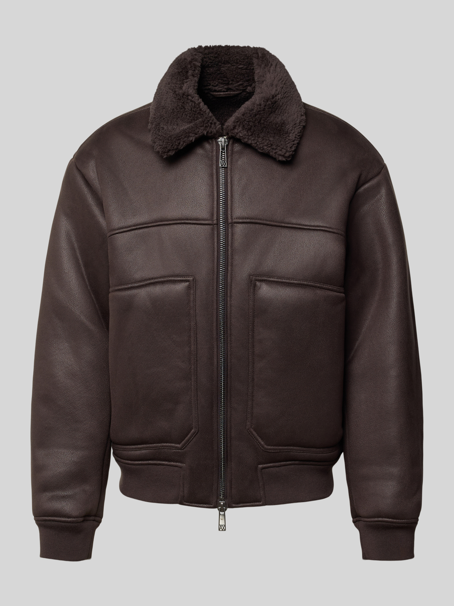 Armani Exchange - Bomberjacke Mit Lammfellkragen - Jackets - Herren - Braun - 2XL - Bild 3