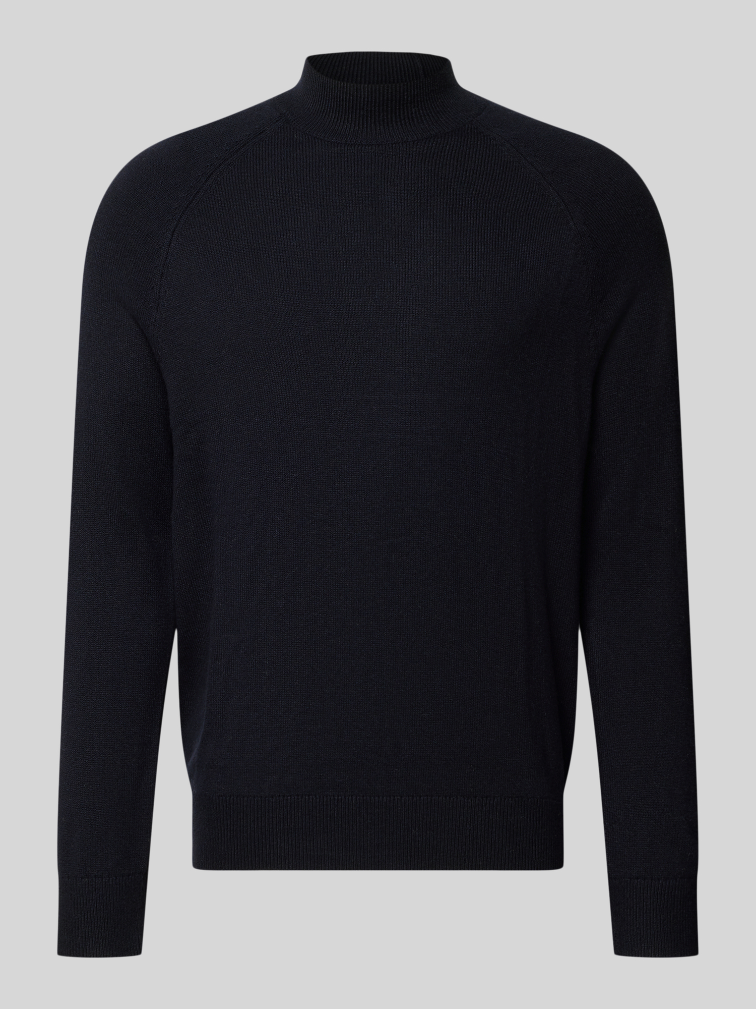 Strellson Herren Pullover in Marine mit Mock Neck aus Baumwollmix Größe L