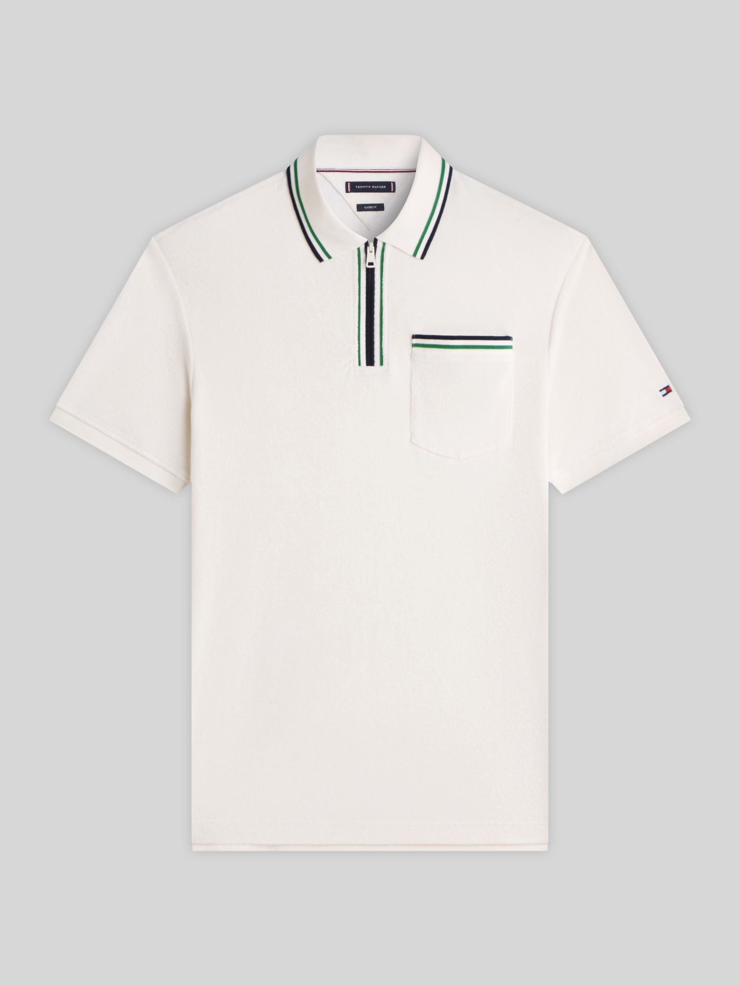 Tommy Hilfiger Herren Poloshirt Baumwolle/Polyester Regular Fit L Offwhite