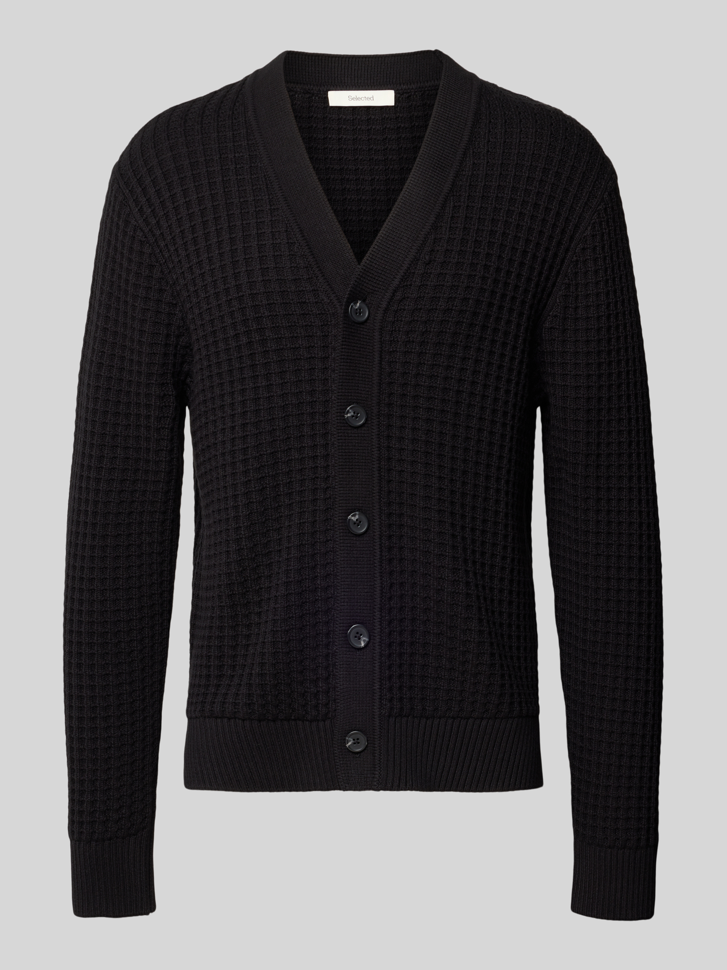 Selected Homme Herren Strickjacke Baumwolle Schwarz XXL