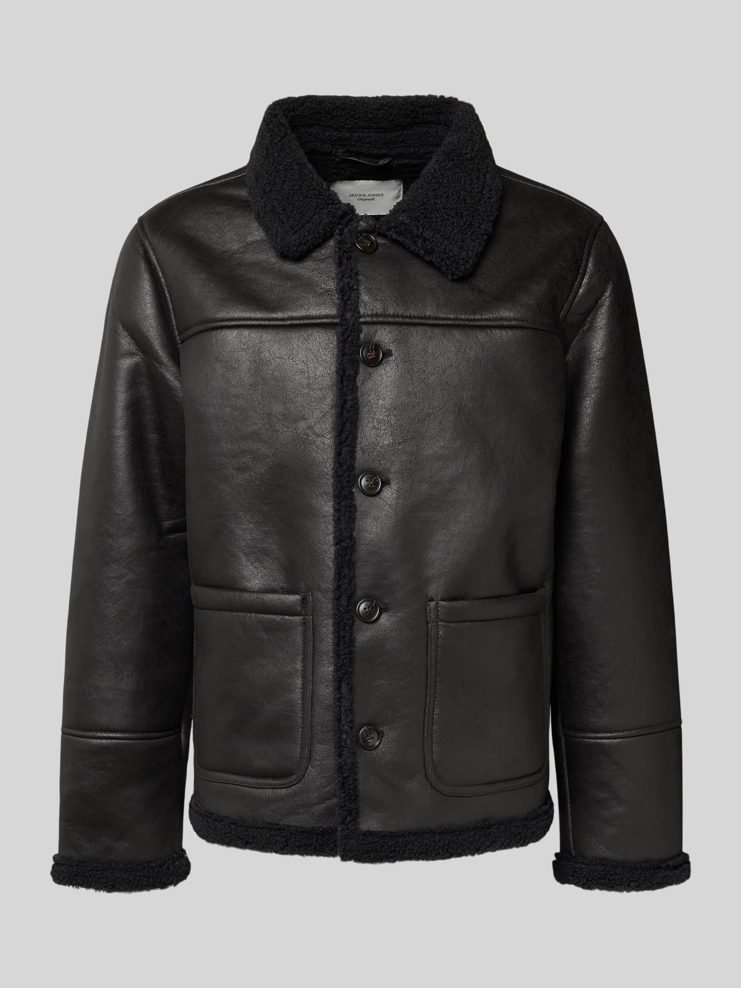 Jack & Jones Herren Lederjacke Schwarz L