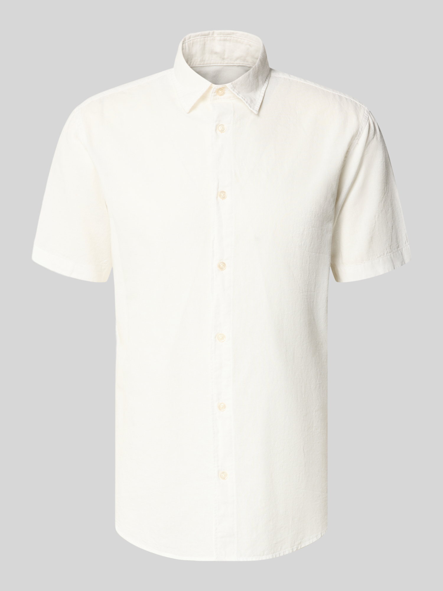 Jack & Jones Herren Hemd Regular-Fit Baumwolle Leinen Weiß XL