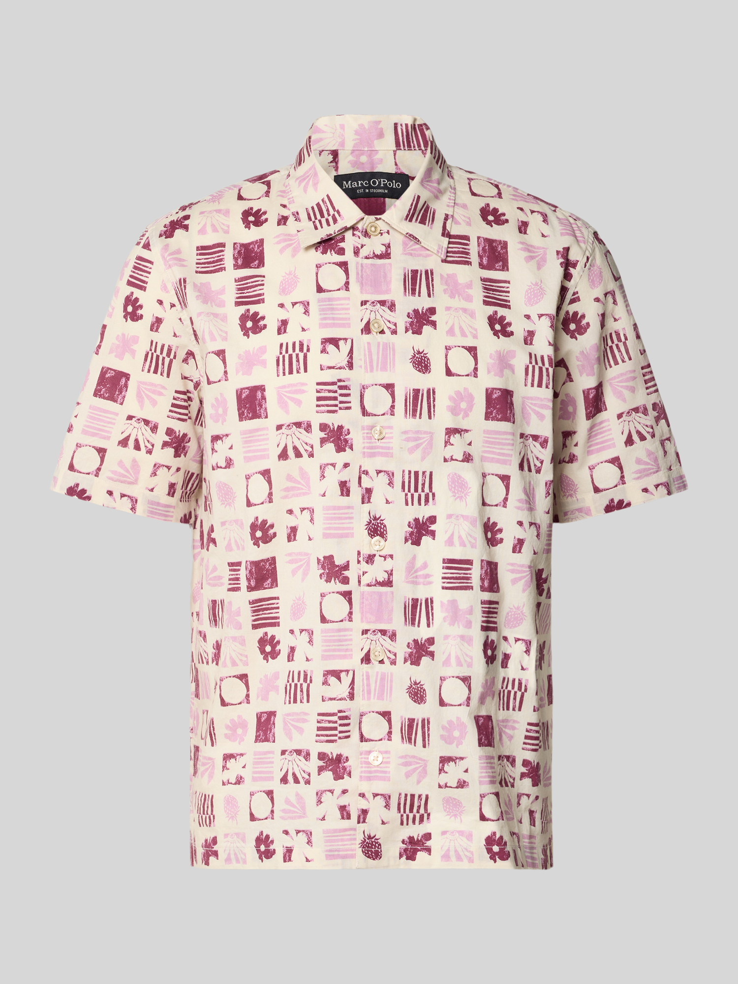 Marc O'Polo Herren Freizeithemd Regular Fit Baumwolle Bordeaux XL