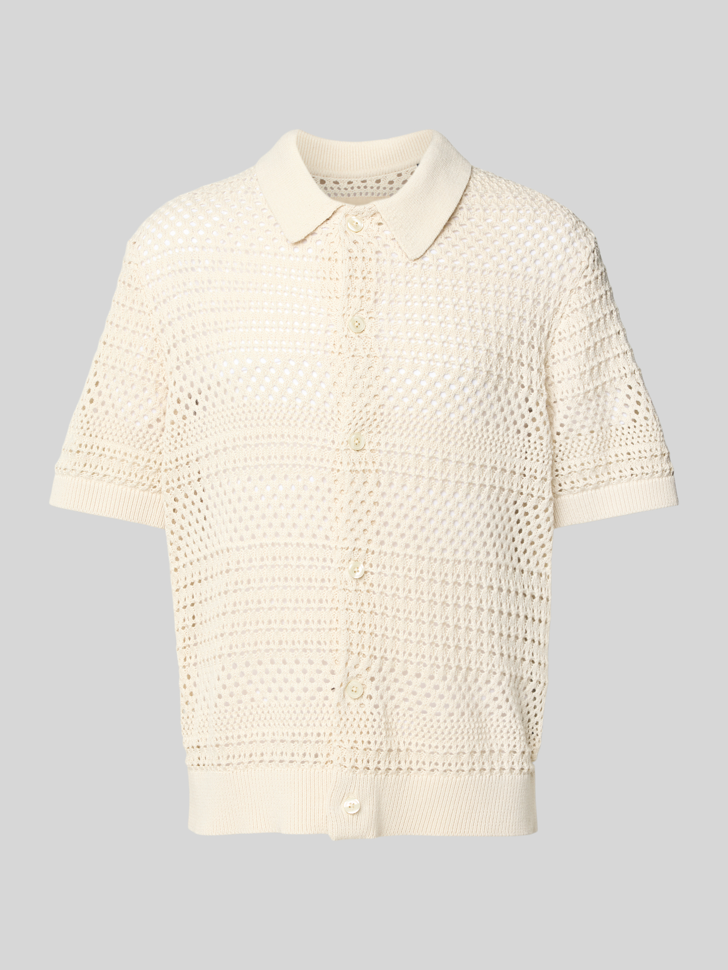 Jack & Jones Premium - Herren - Poloshirt - L - Offwhite - Baumwolle