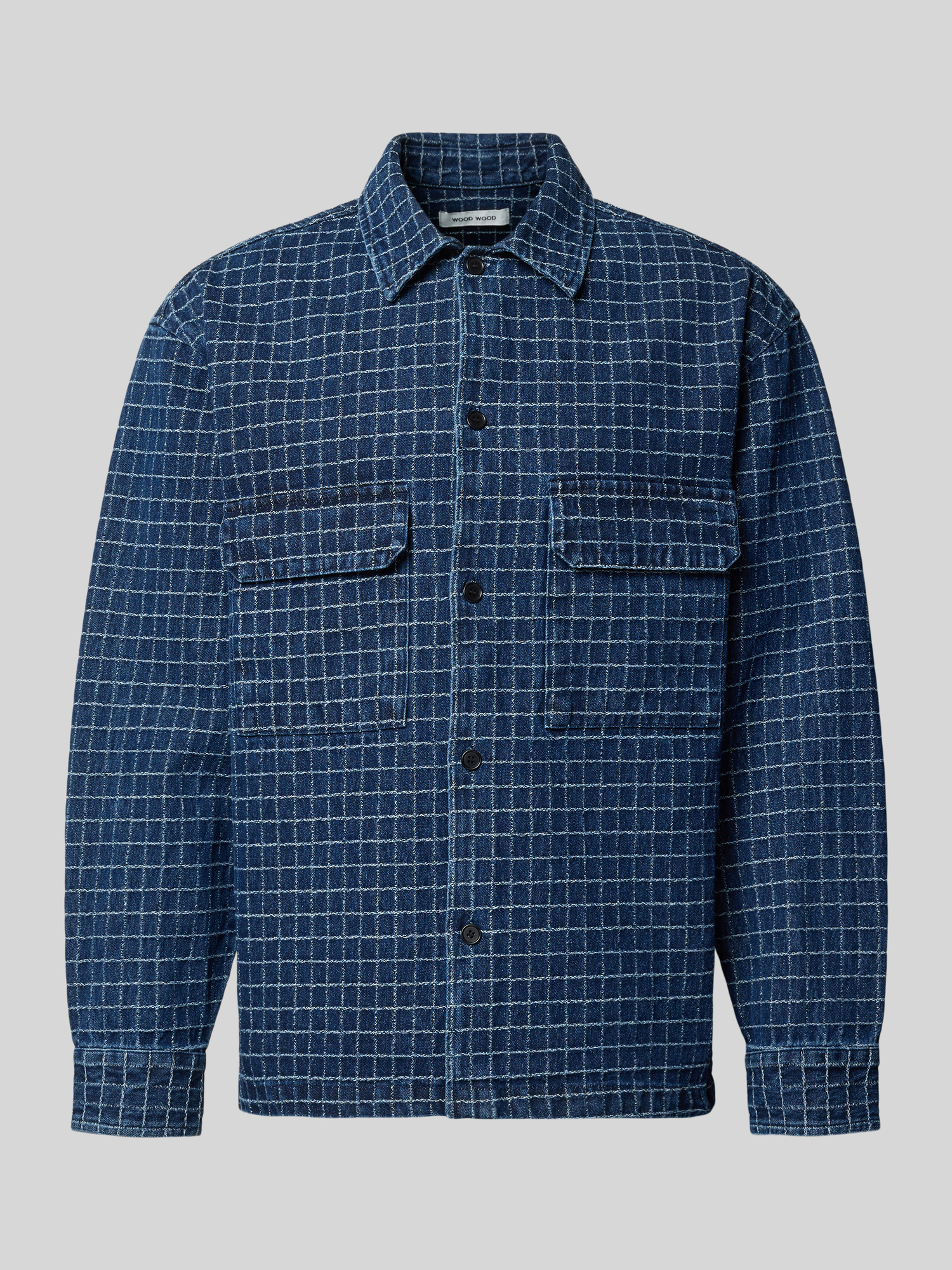 Wood Wood - Herren - Hemdjacke David - Regular Fit - Jeansblau - XL