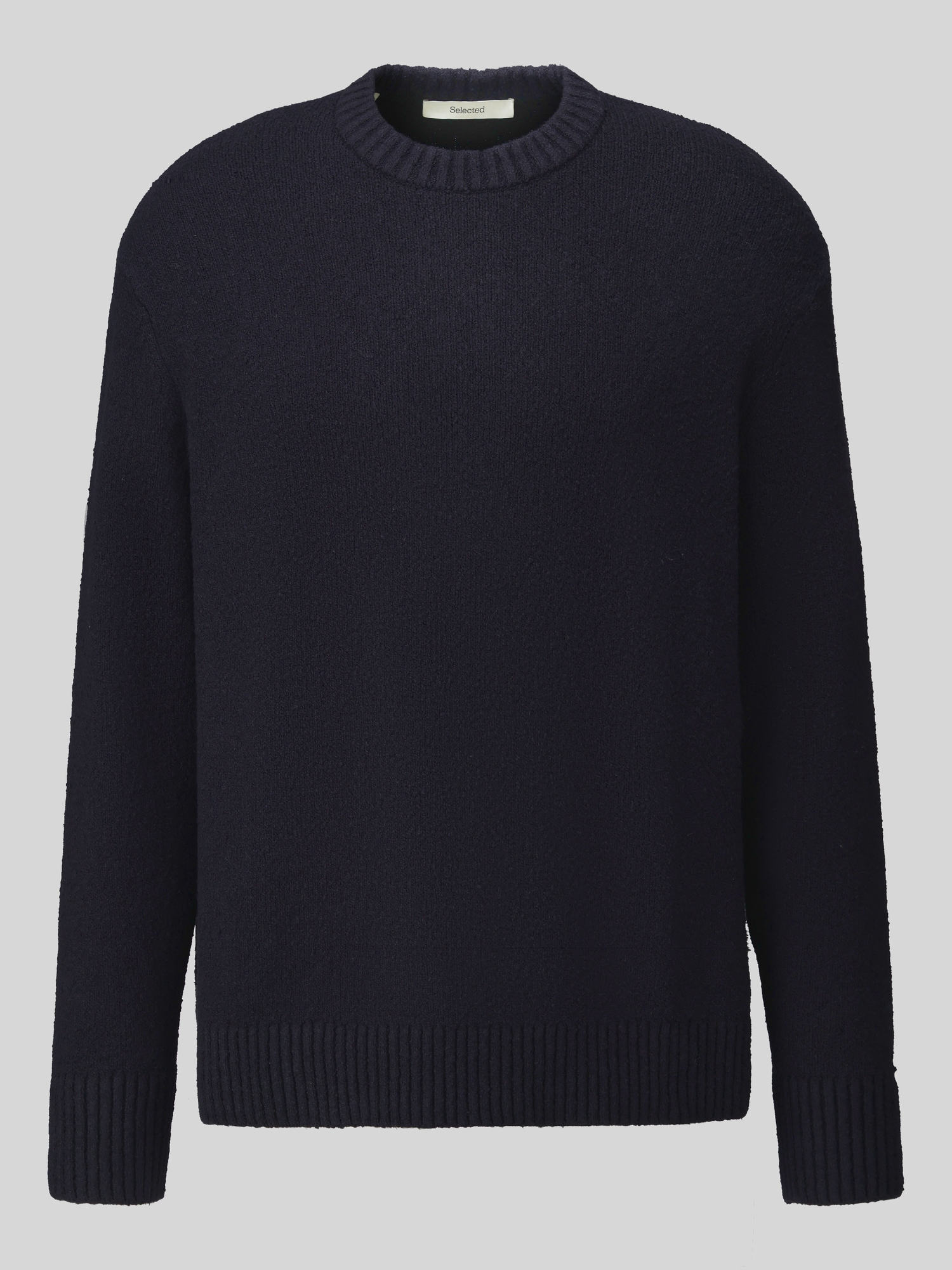 Selected Herren Pullover in Dunkelblau, Strickpullover aus Baumwollmix, Größe L