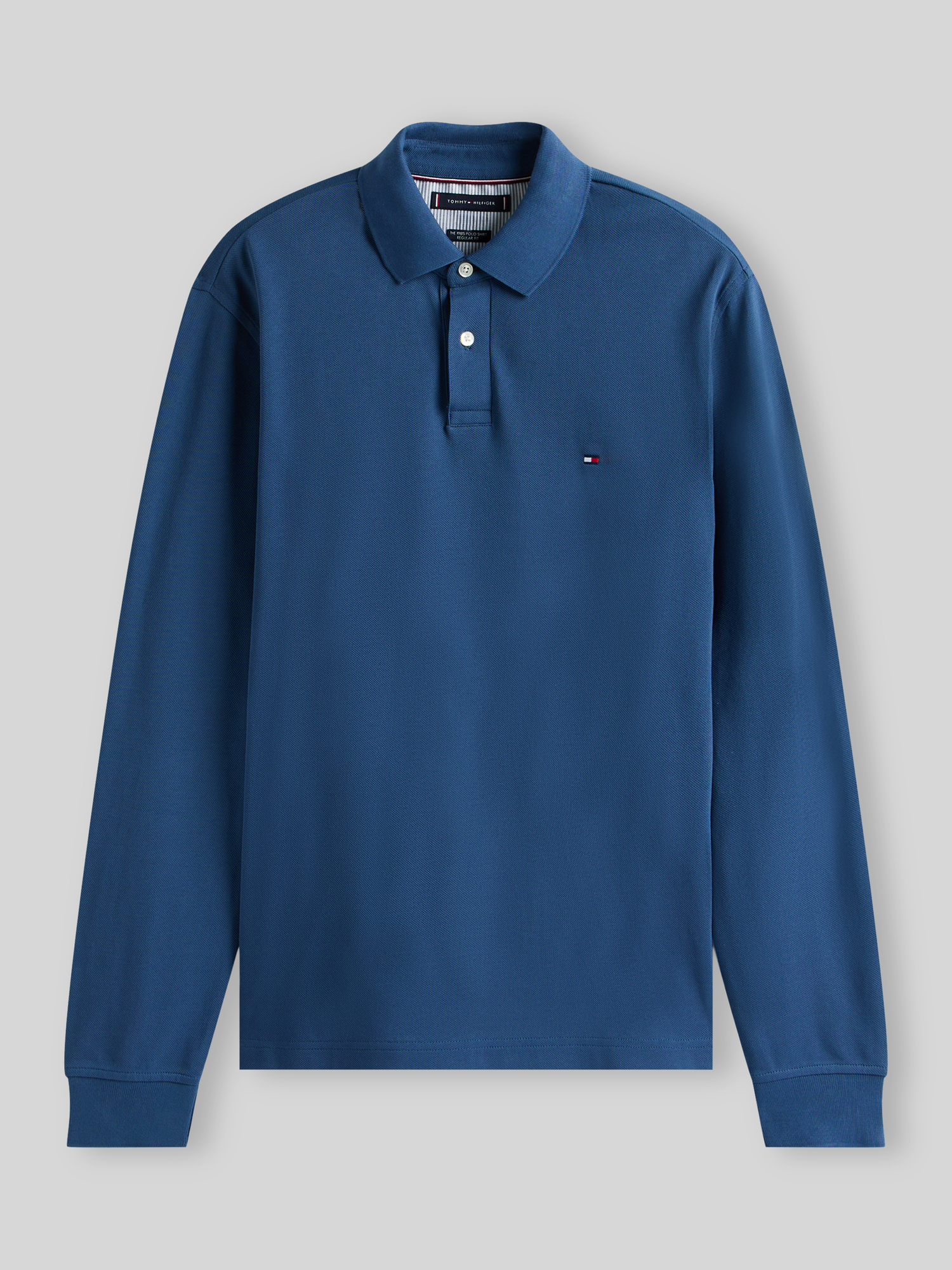 Tommy Hilfiger Herren Blau – Langärmliges Polohemd In Mit Normalem Schnitt - Bild 4