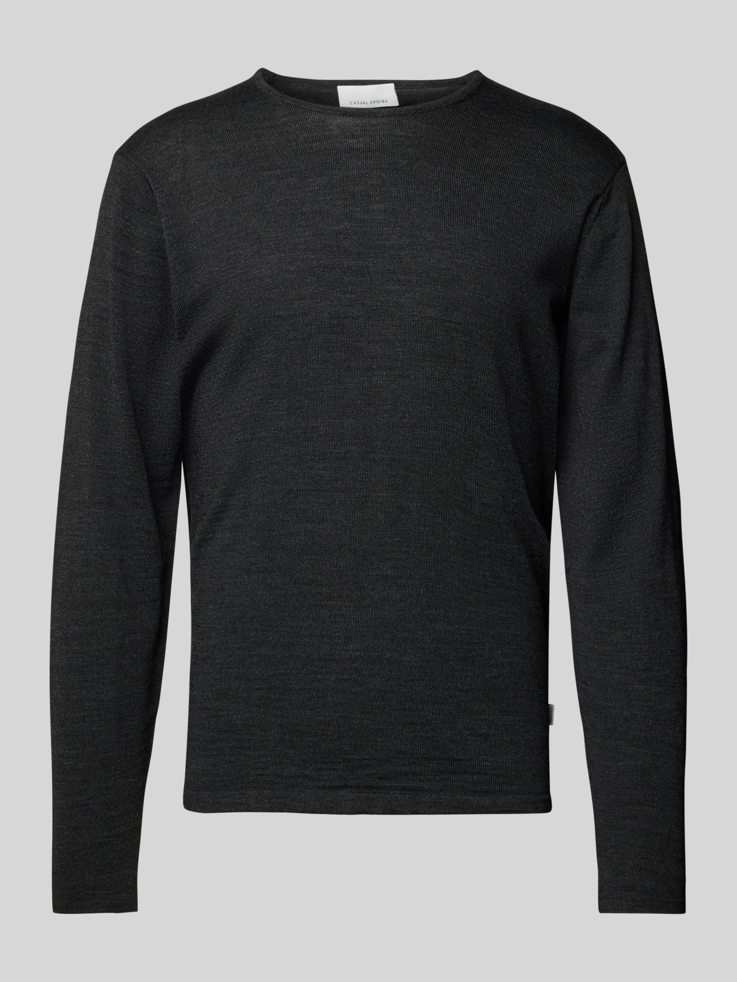 Casual Friday Pullover Herren Rundhalsausschnitt Dunkelgrau Strick