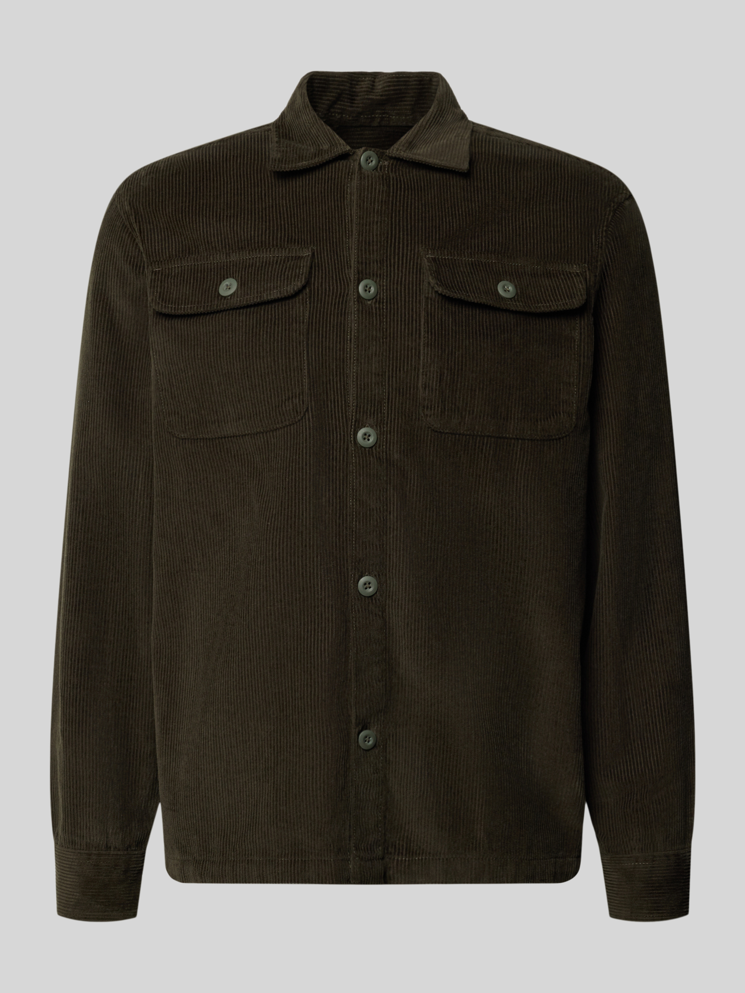 VAN GRAAF Jack & Jones Herren Oliv Cordhemd Regular Fit Baumwolle (100%) Grün, Extra Groß - Bild 5