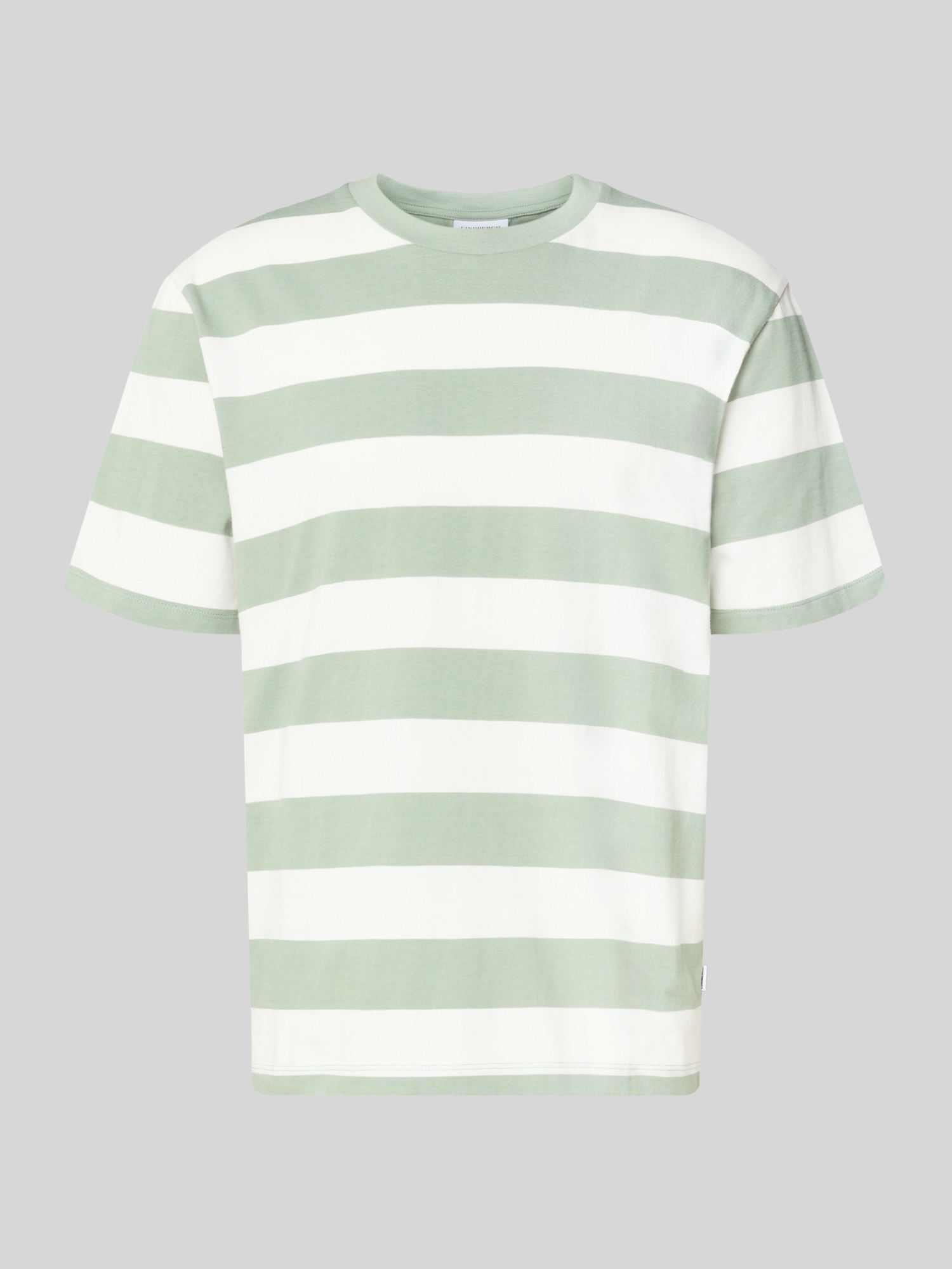 Lindbergh Herren T-Shirt Rundhals Baumwolle Grün S