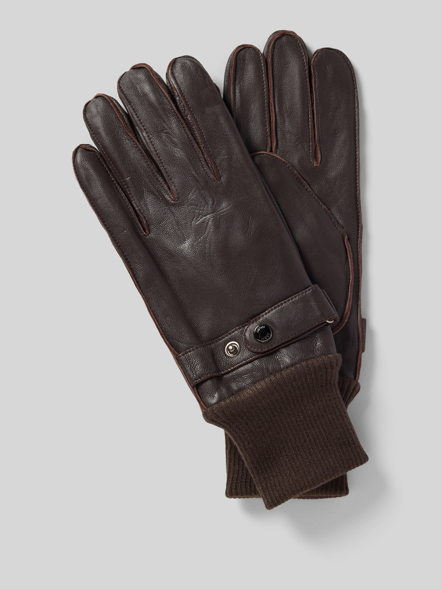 JOOP! Collection Herren Handschuhe Leder Dunkelbraun Gr. M