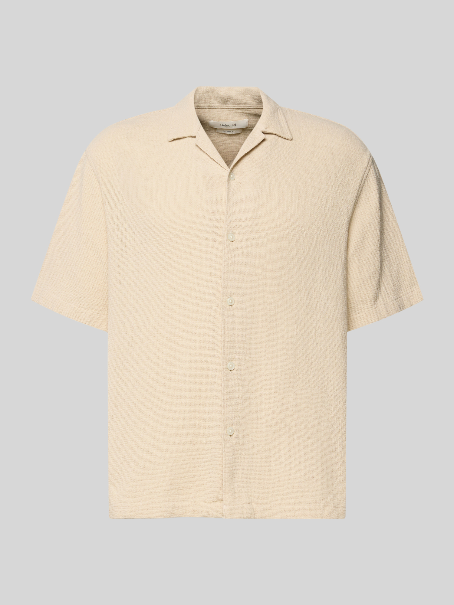 Selected Homme Herren Freizeithemd Baumwolle Beige S