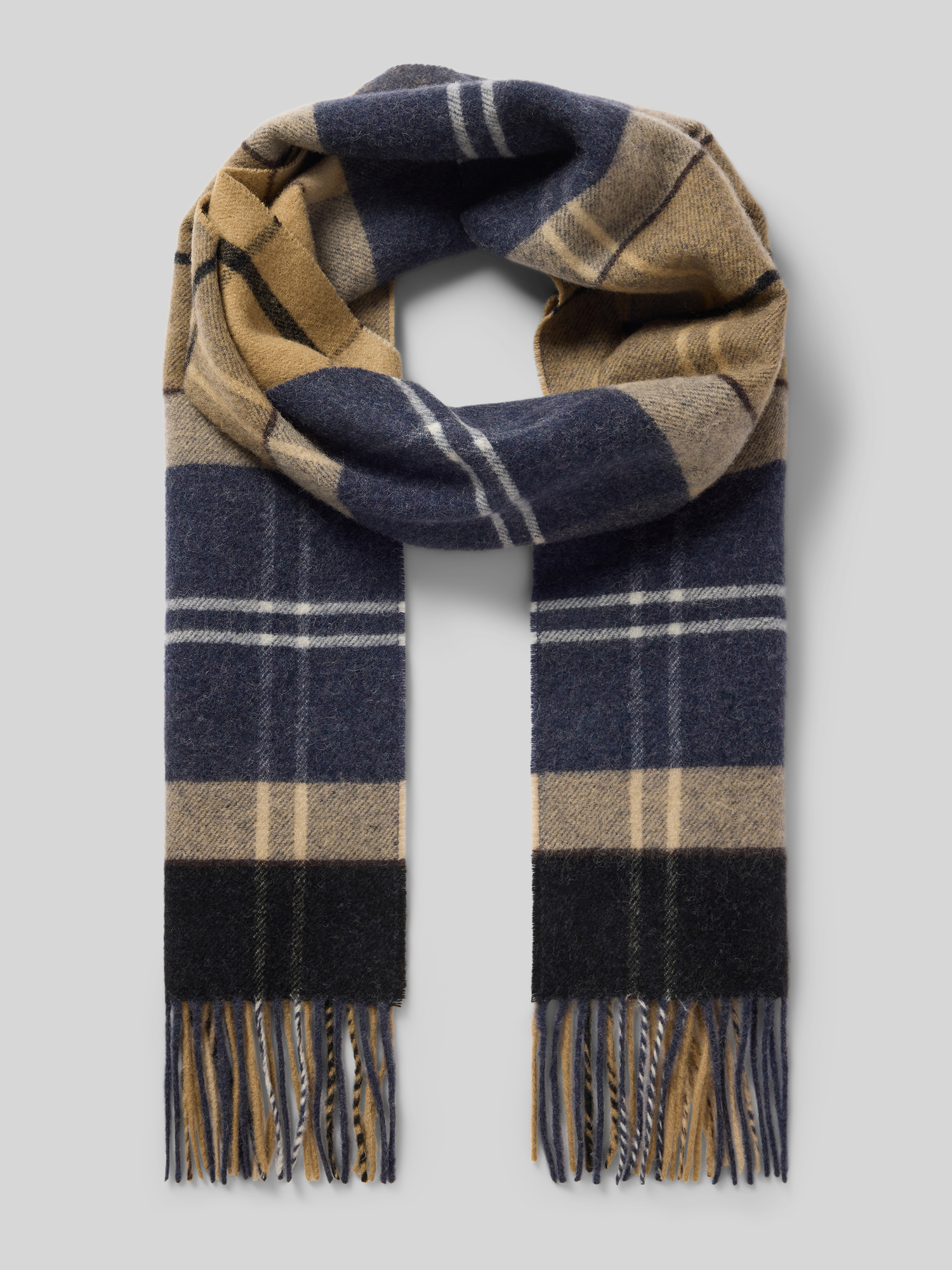 Barbour Herren Schal in Beige aus 100% Lammwolle, Größe 1