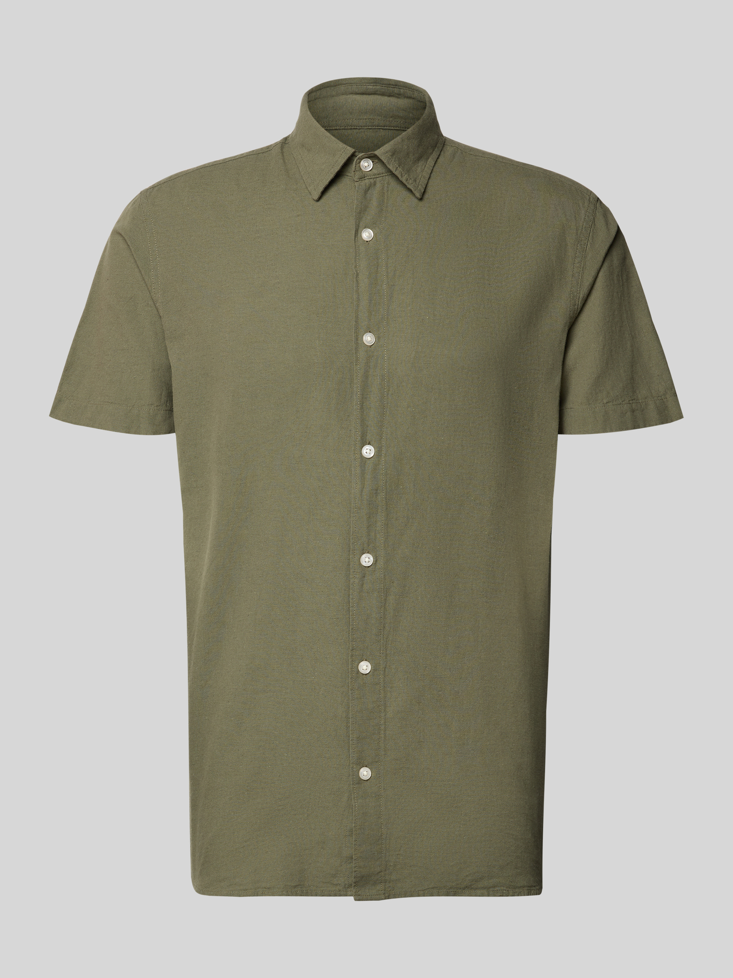 Jack & Jones Herren Freizeithemd Regular Fit Baumwolle Leinen Oliv M