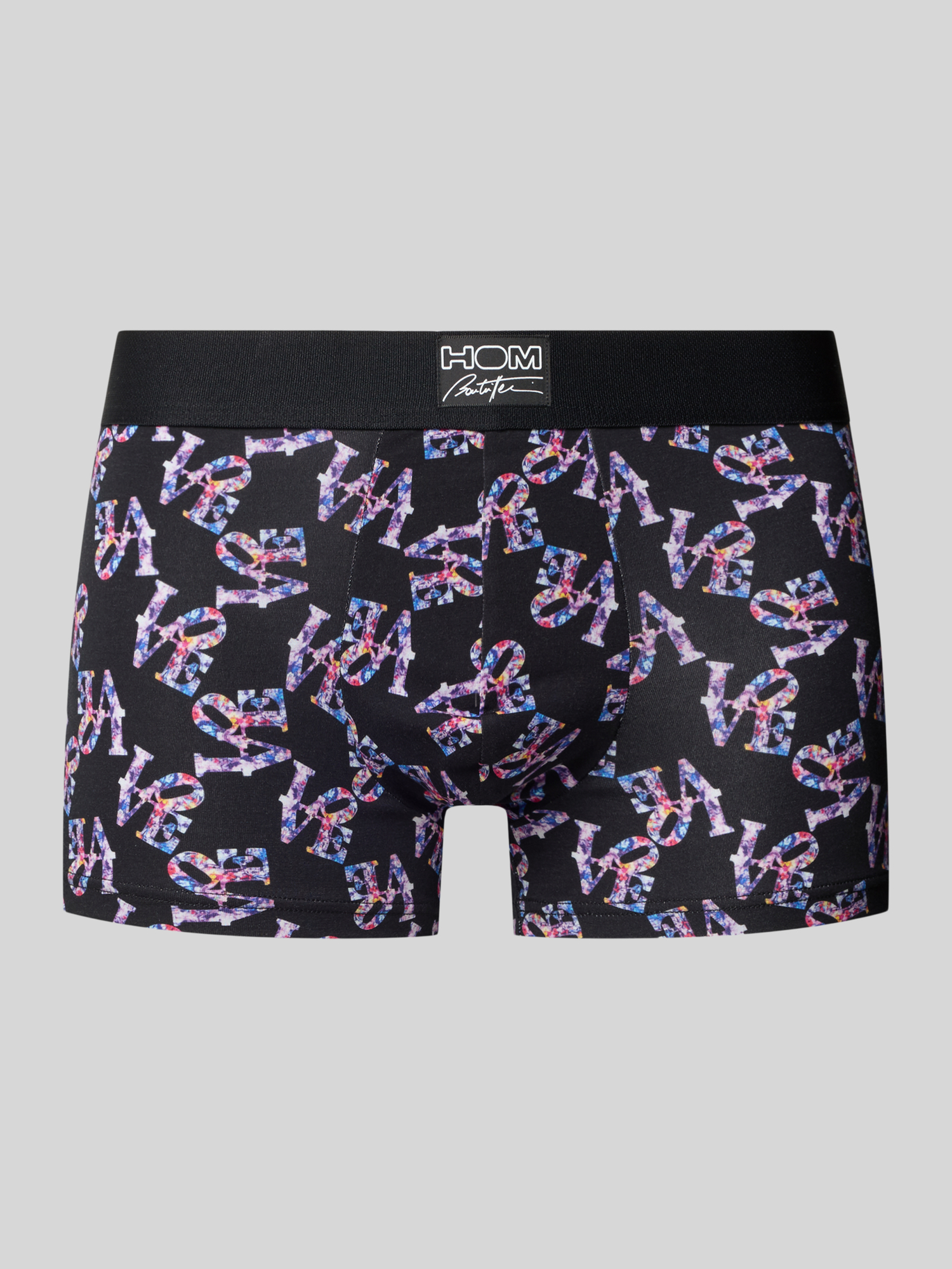 HOM Herren Boxershorts Pop Love in Schwarz Gr. XXL aus Baumwoll-Mix