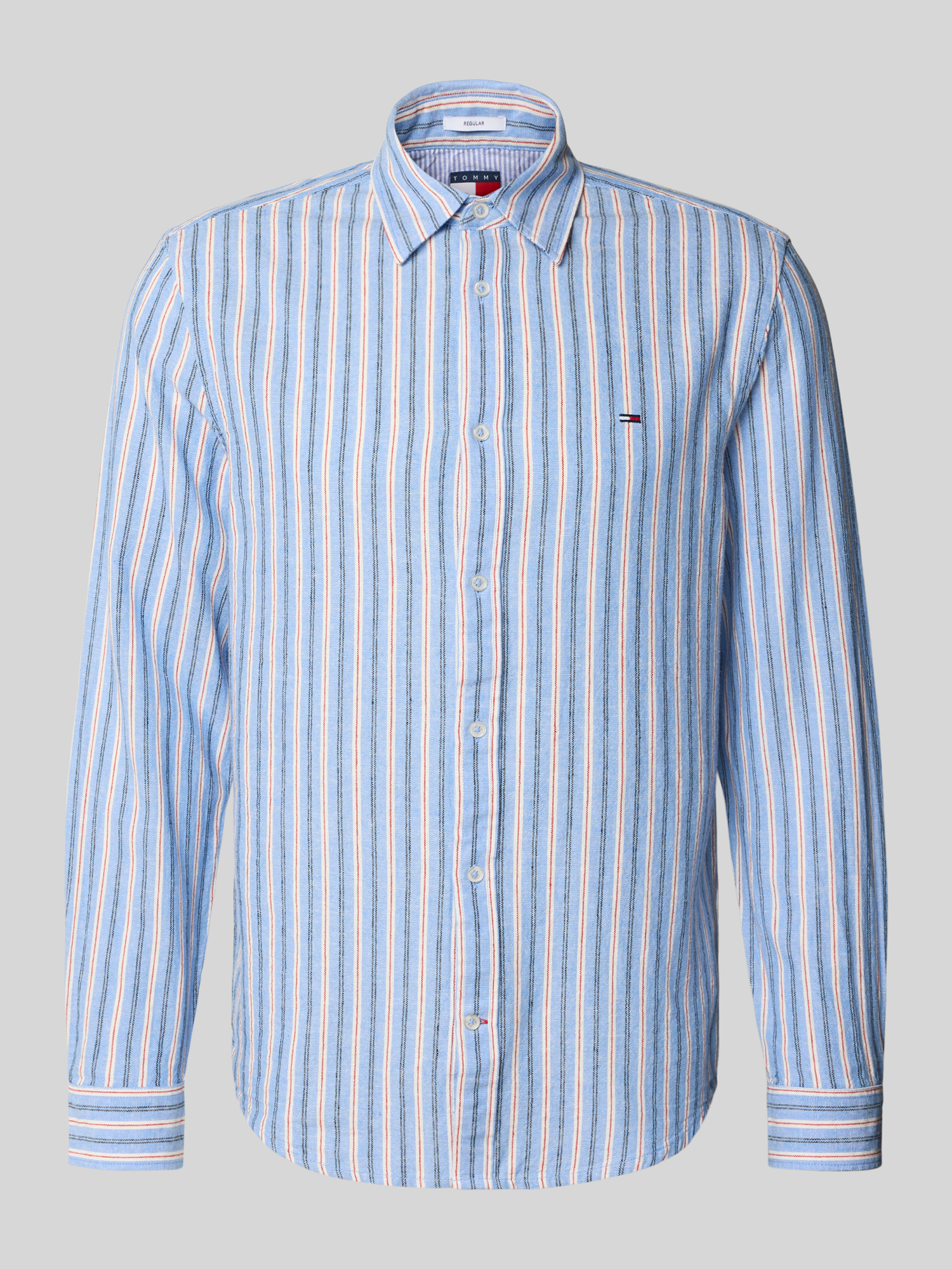 Tommy Jeans Herren Leinenhemd Regular Fit Blau XL