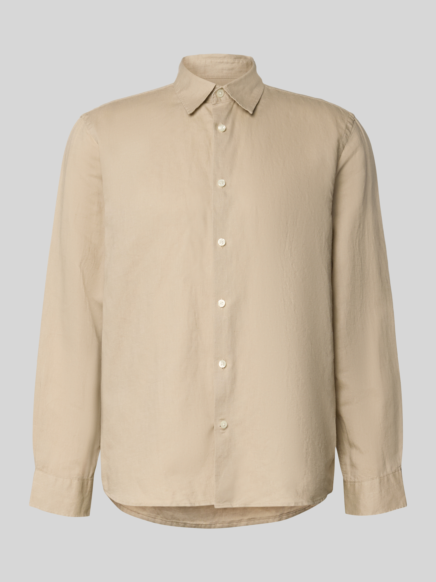 Selected Homme Freizeithemd Herren Leinen-Baumwoll-Mix Regular Fit Sand Gr. XL